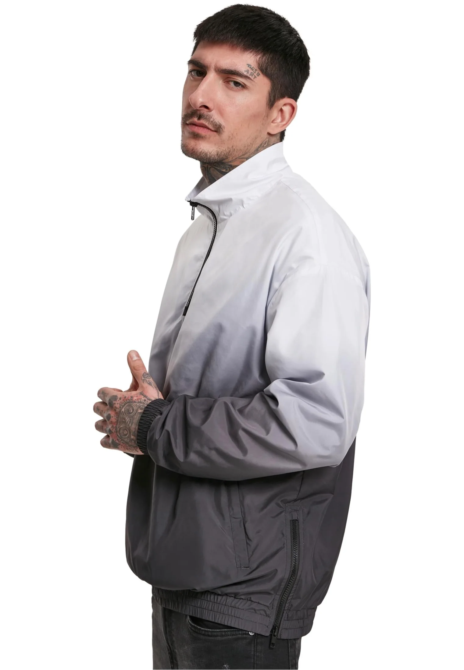 Urban Classics - Gradient Pull Over Jacket Black/White - Jacket - Image 5