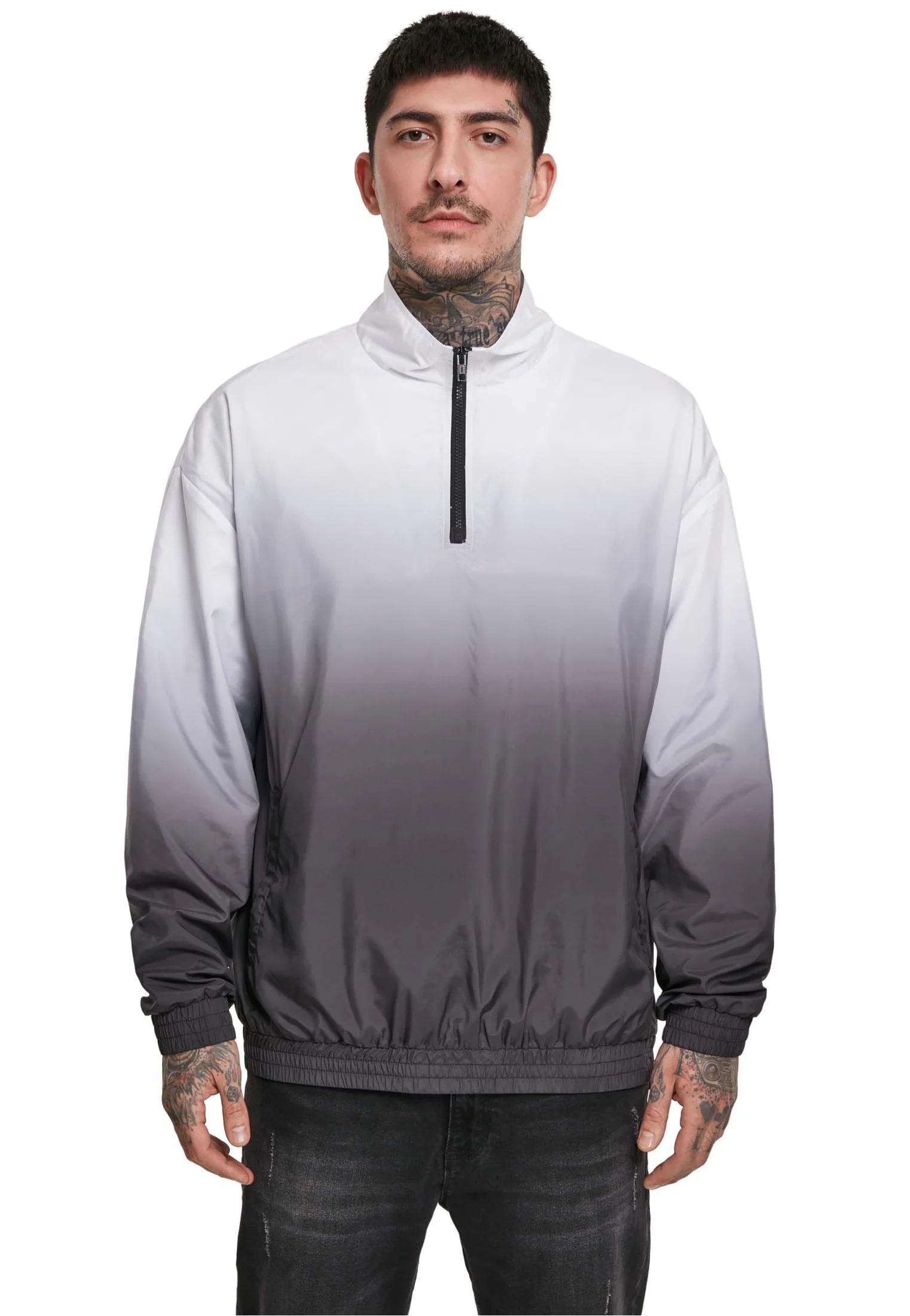 Urban Classics - Gradient Pull Over Jacket Black/White - Jacket - Image 6