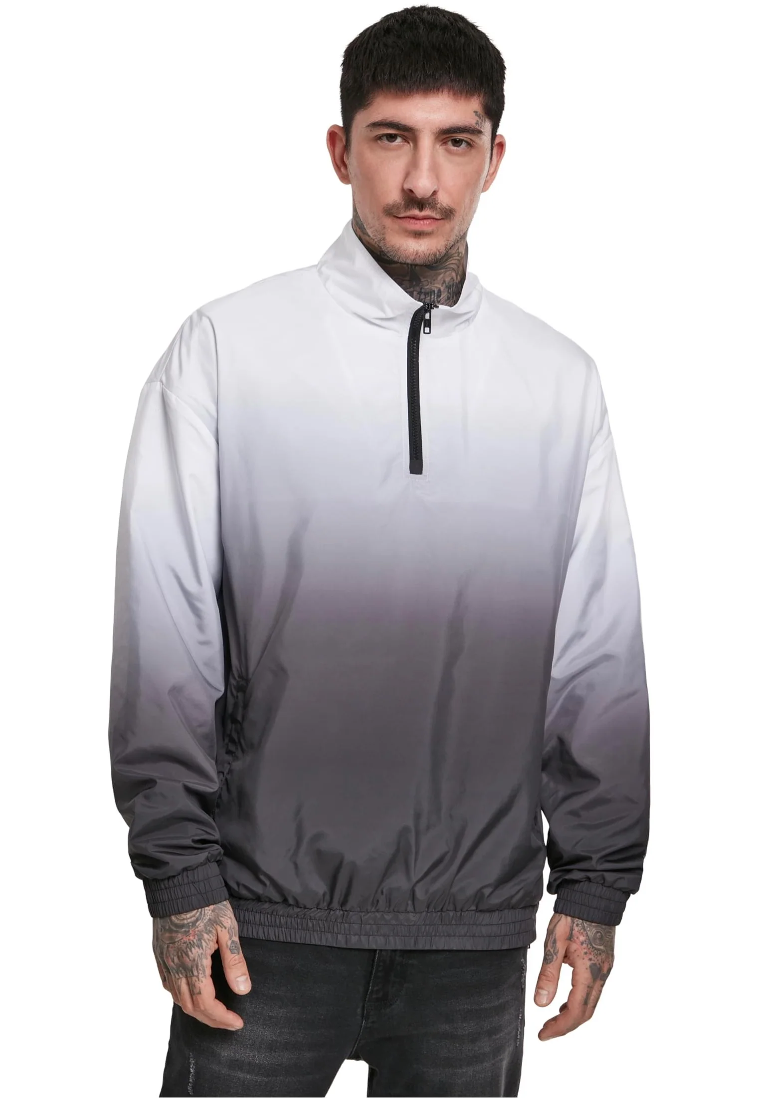 Urban Classics - Gradient Pull Over Jacket Black/White - Jacket - Image 7