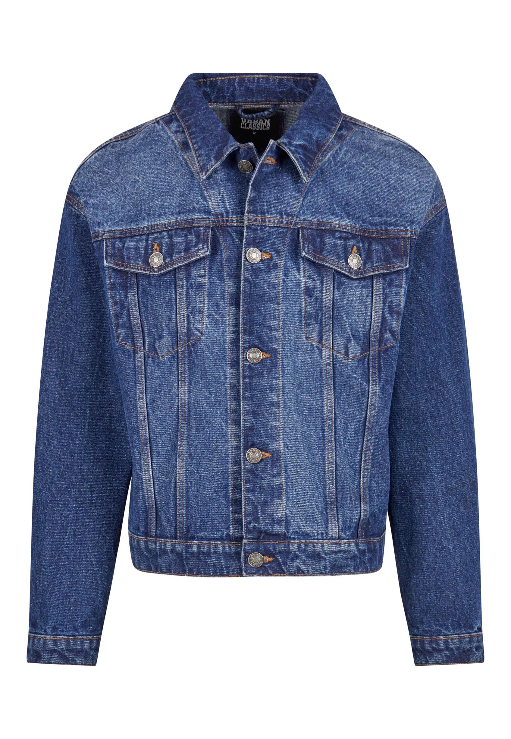 Urban Classics - Heavy Ounce Boxy Denim New Mid Blue Washed - Jeans Jacket - Image 6