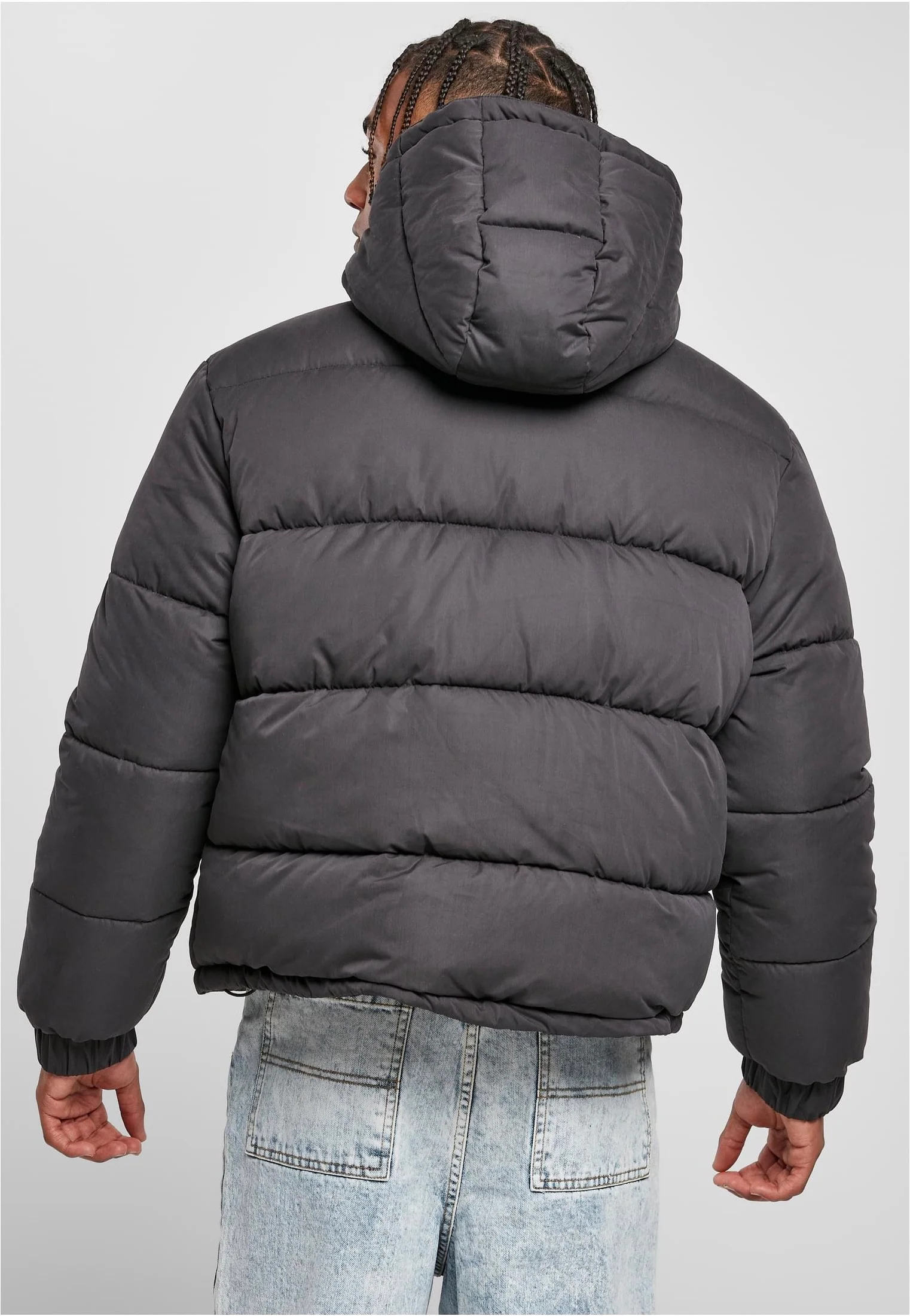 Urban Classics - Hooded Cropped Pull Over Down Black - Jacket - Image 3