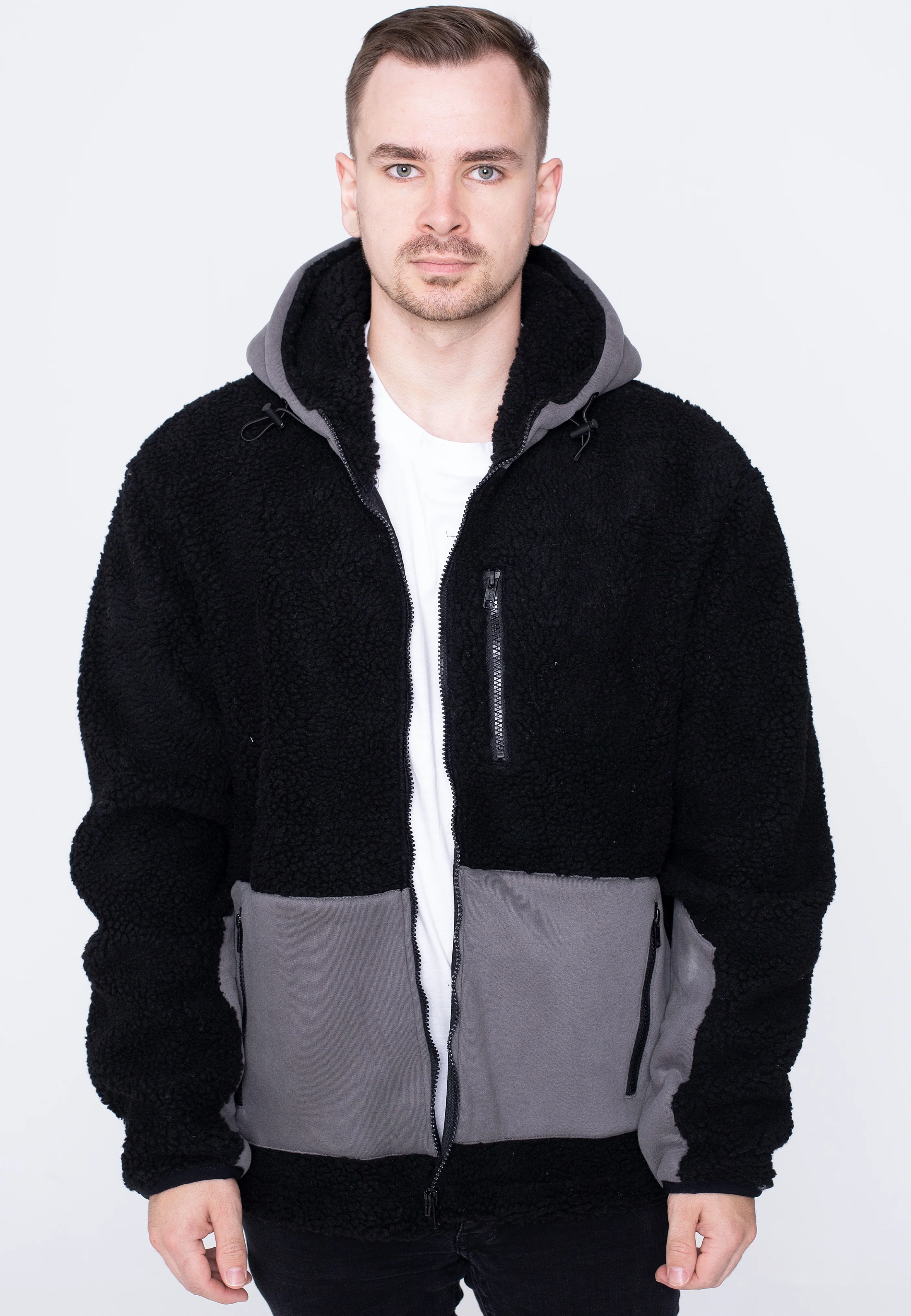 Urban Classics - Hooded Sherpa Black/Asphalt - Jacket - Image 2