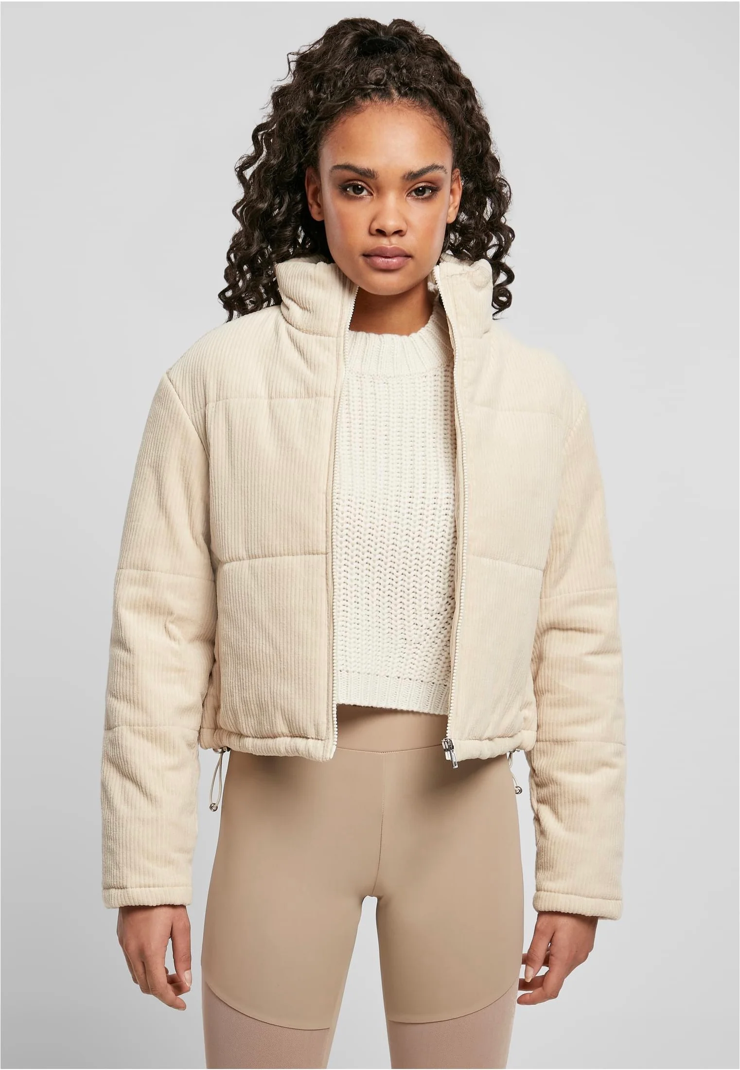 Urban Classics - Ladies Corduroy Puffer White Sand - Jacket - Image 3