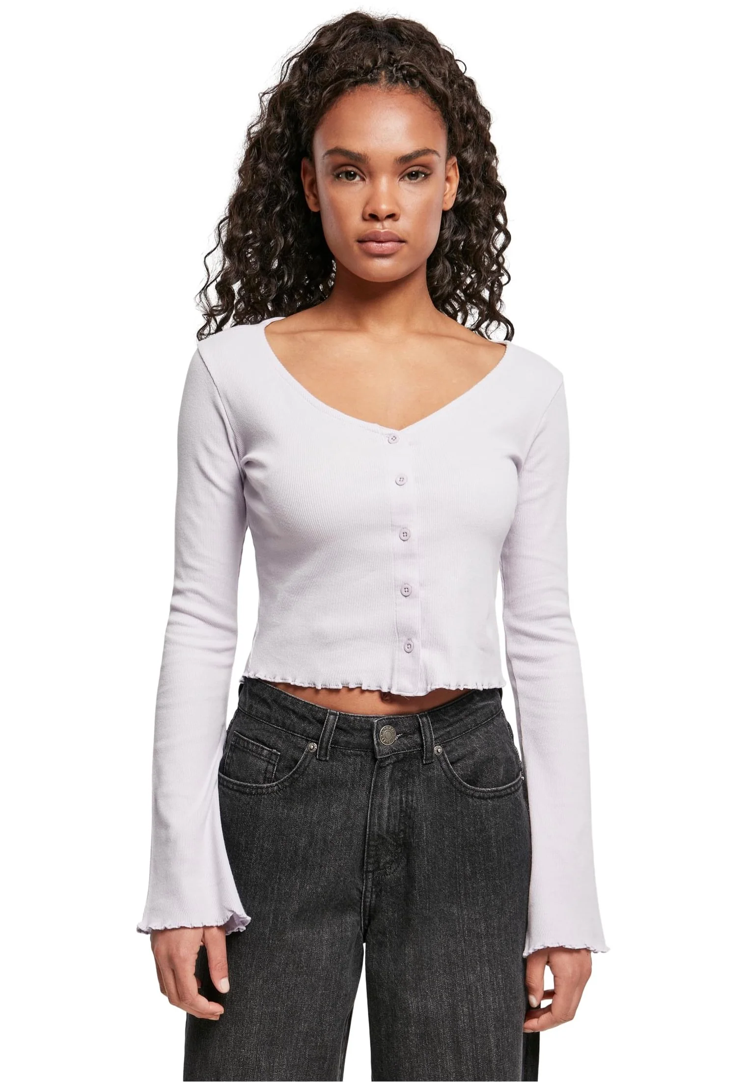 Urban Classics - Ladies Cropped Rib Soft Lilac - Cardigan - Image 5