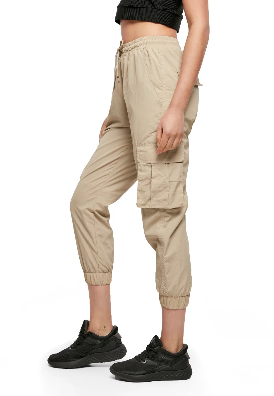 Urban Classics - Ladies High Waist Crinkle Nylon Cargo Concrete - Pants - Image 3