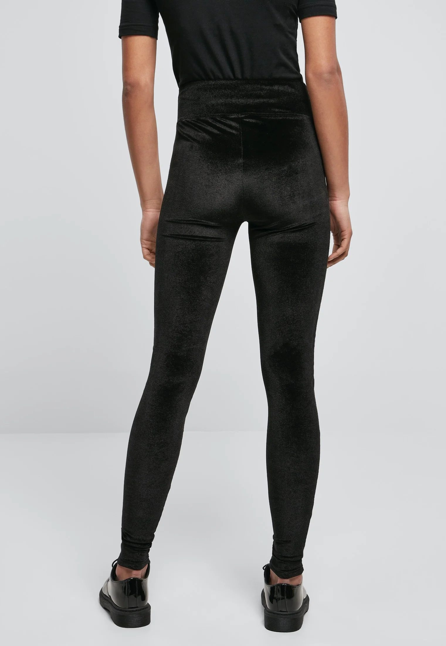 Urban Classics - Ladies High Waist Velvet Black - Leggings - Image 4