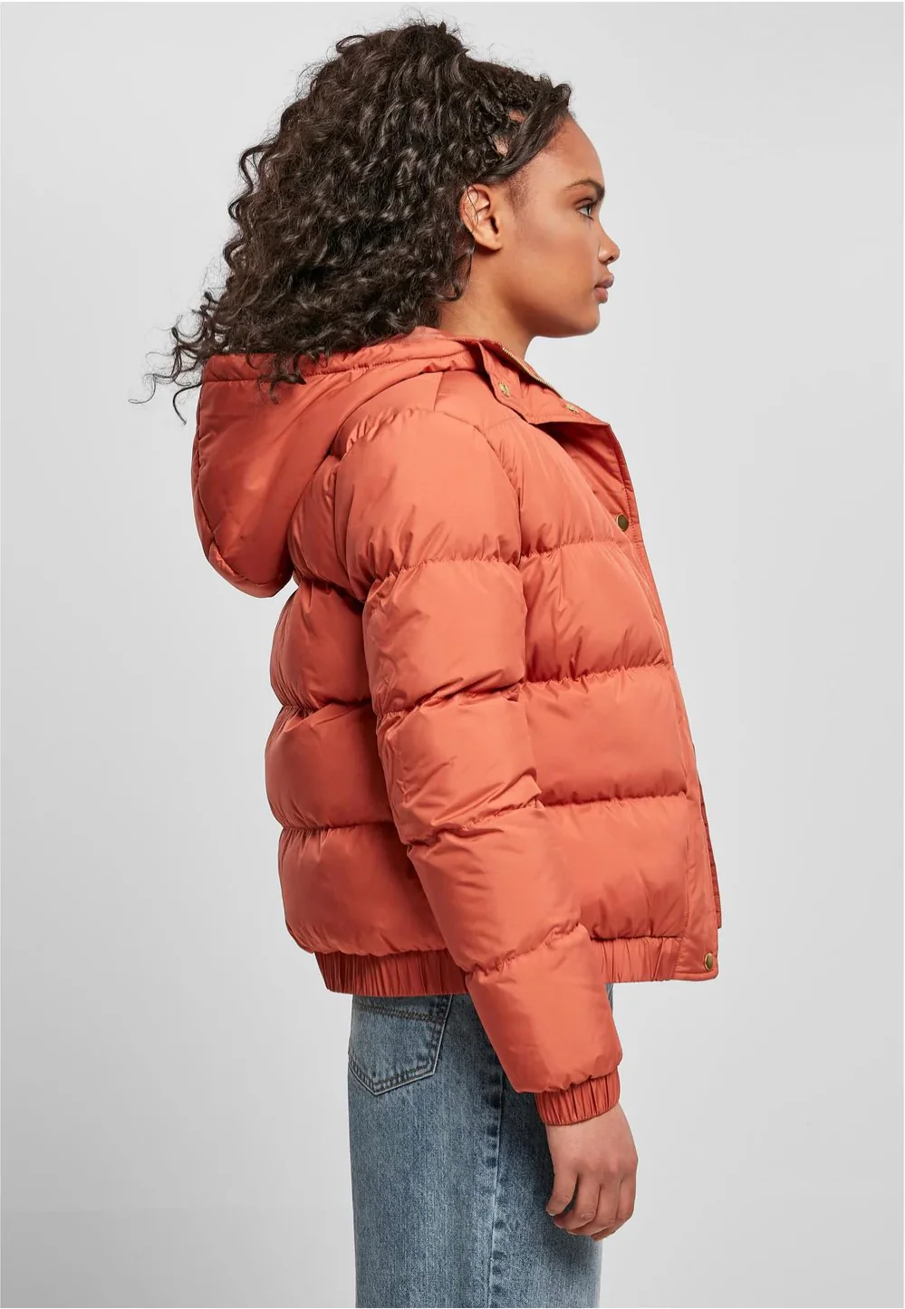 Urban Classics - Ladies Hooded Puffer Red Earth - Jacket - Image 4