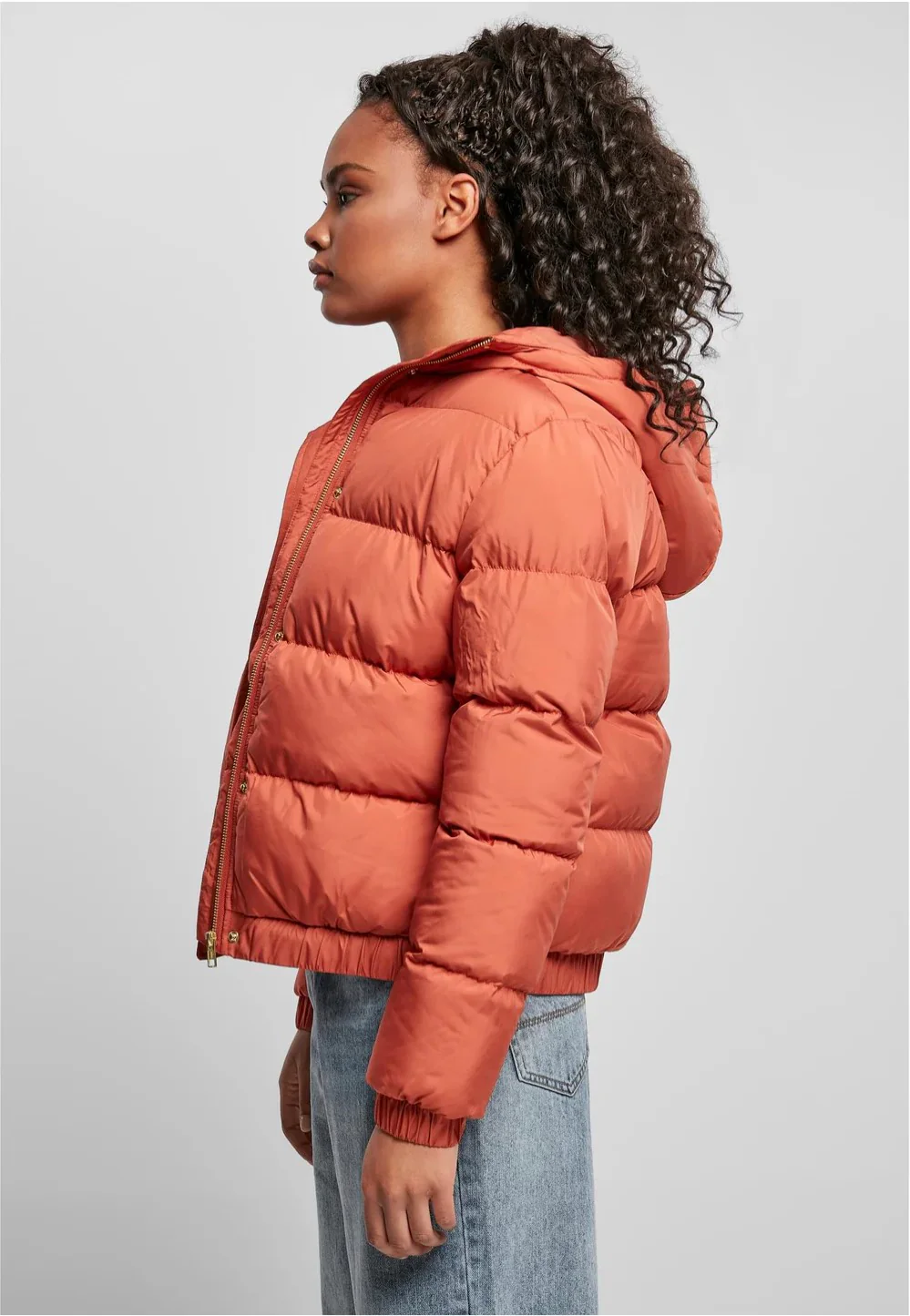 Urban Classics - Ladies Hooded Puffer Red Earth - Jacket - Image 5