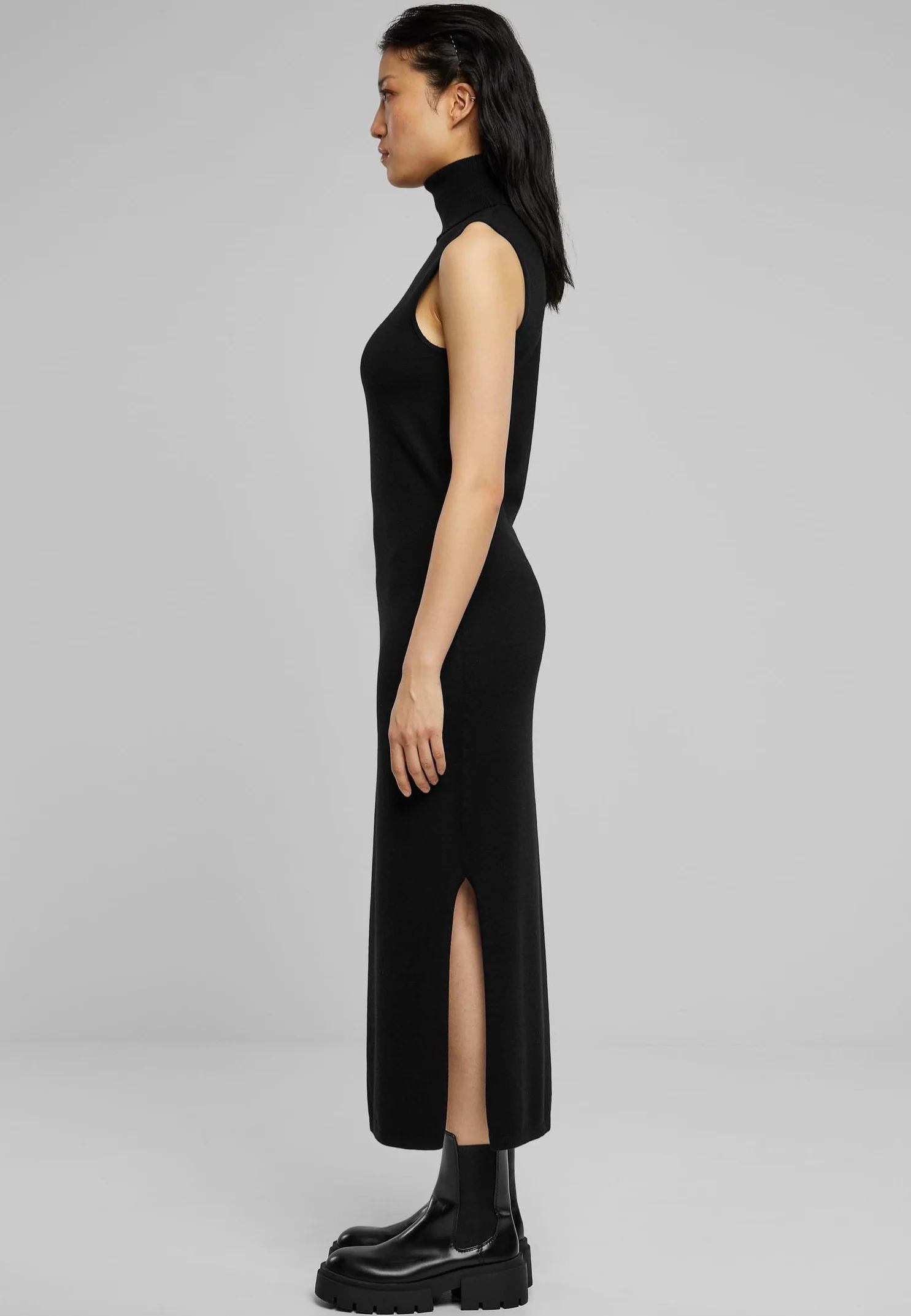 Urban Classics - Ladies Knitted Eco Viscose Turtleneck Black - Dress - Image 3