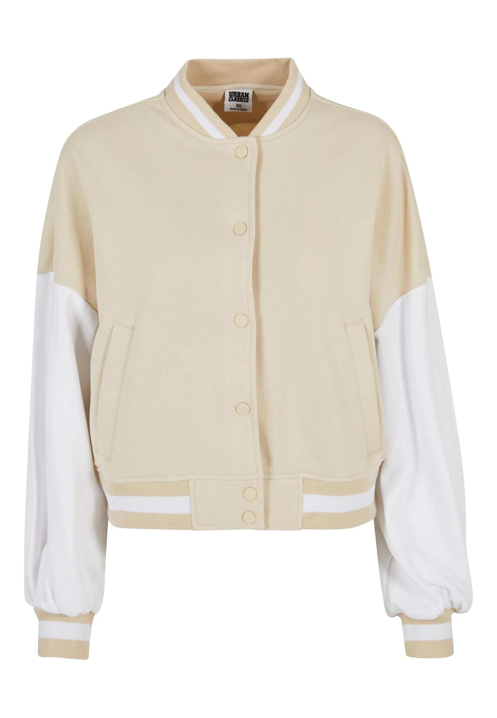 Urban Classics - Ladies Oversized 2 Tone College Terry Softseagrass/White - College Jacket - Image 6