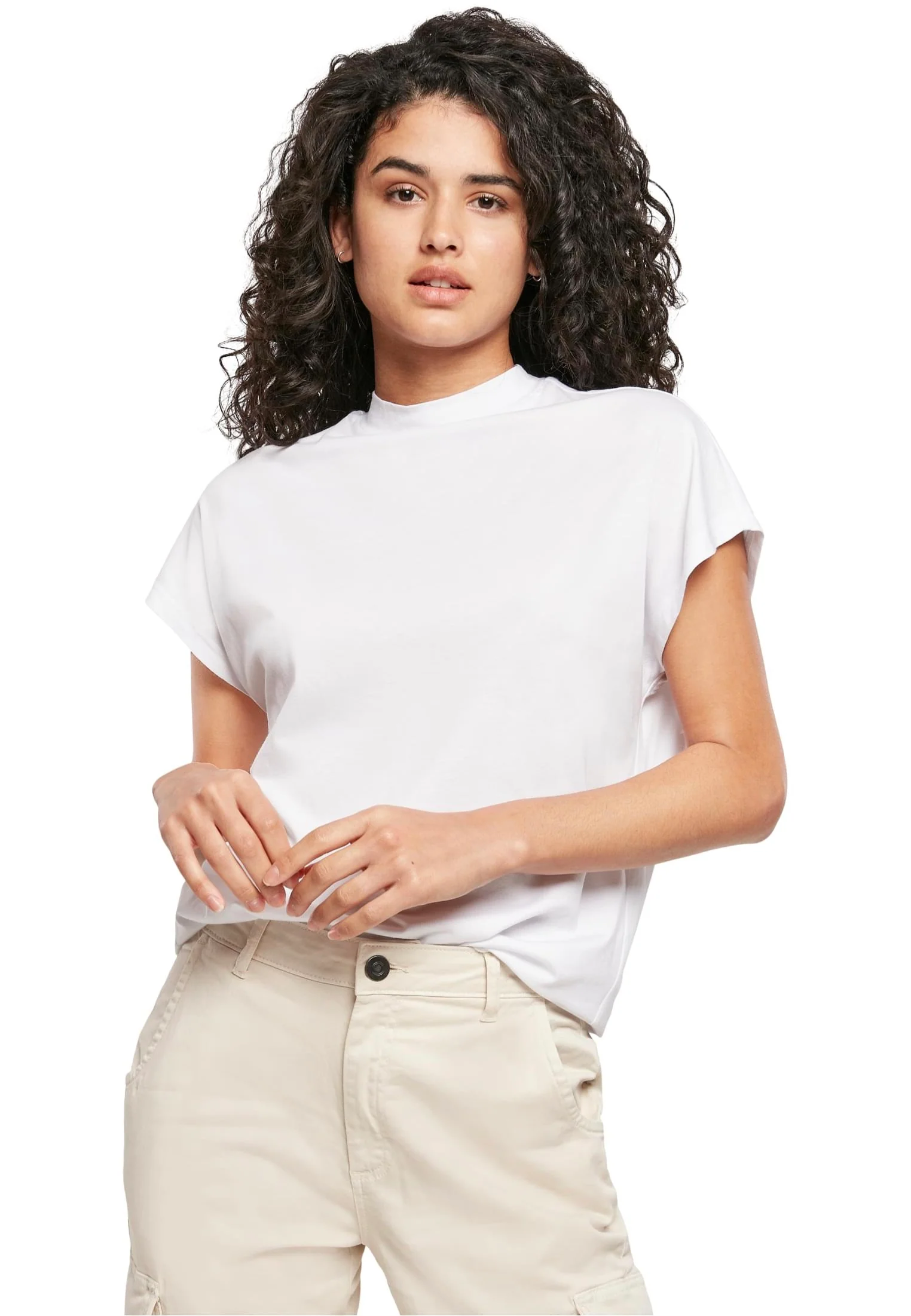 Urban Classics - Ladies Oversized Cut On Sleeve Viscose White - T-Shirt - Image 6
