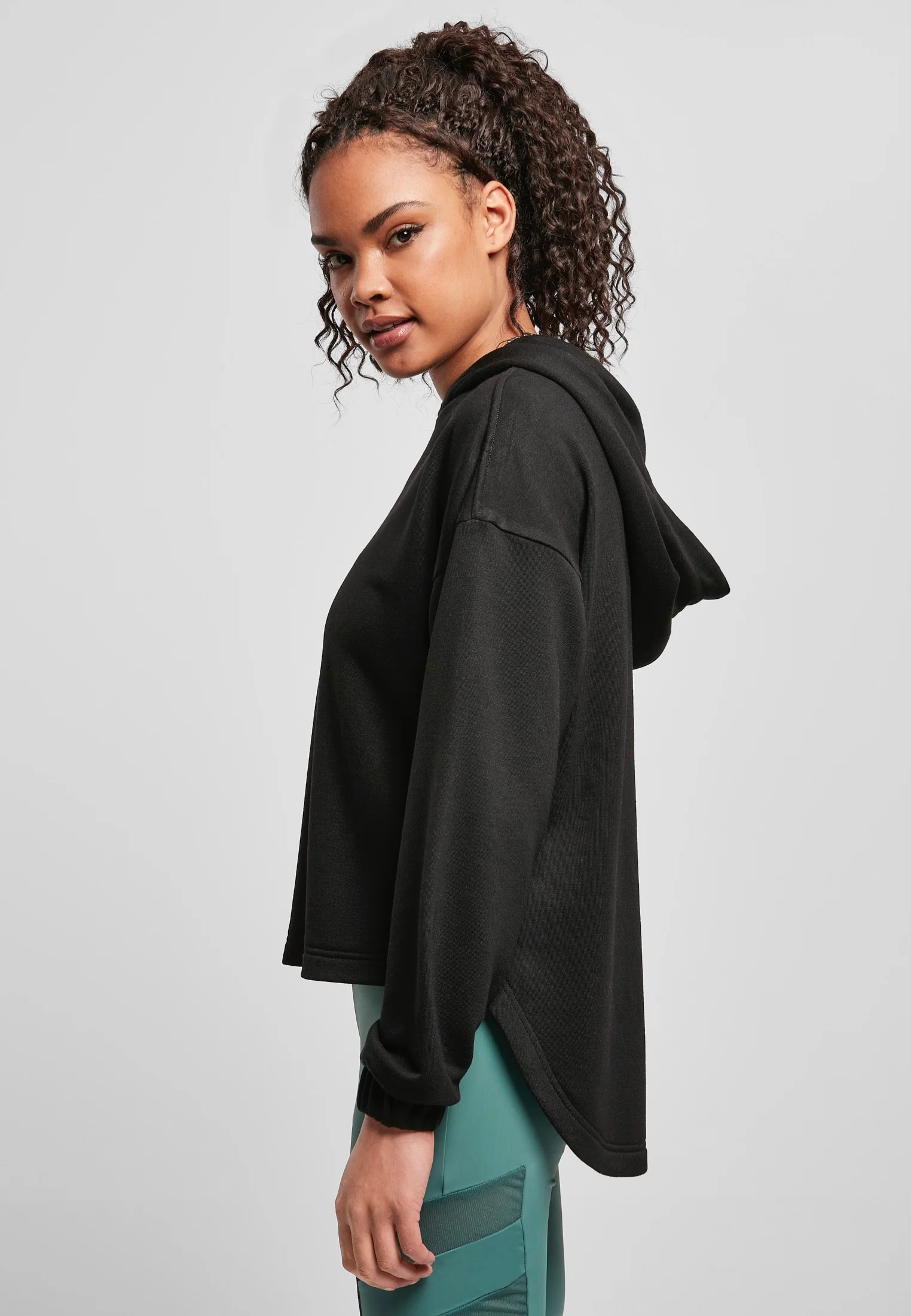Urban Classics - Ladies Oversized Shaped Modal Terry Black - Hoodie - Image 3