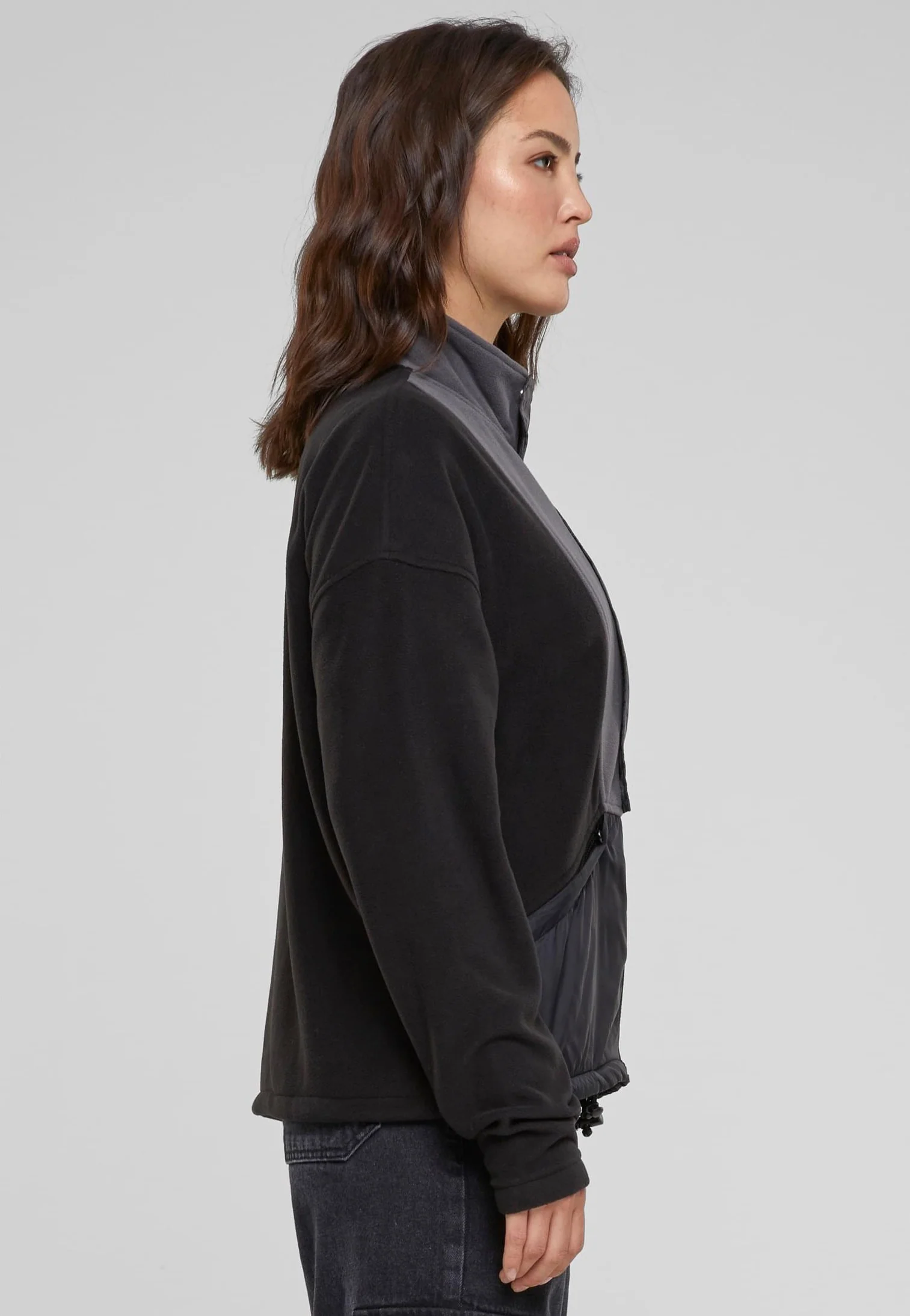 Urban Classics - Ladies Polarfleece Black/Darkshadow - Track Jacket - Image 3