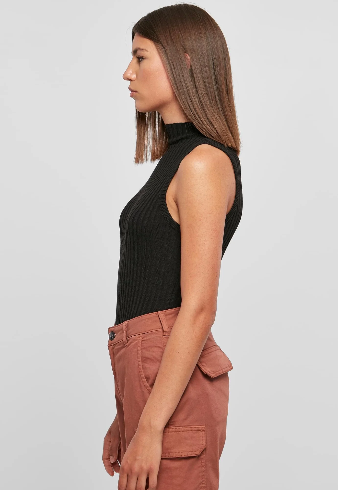 Urban Classics - Ladies Rib Knit Sleevless Black - Body - Image 2