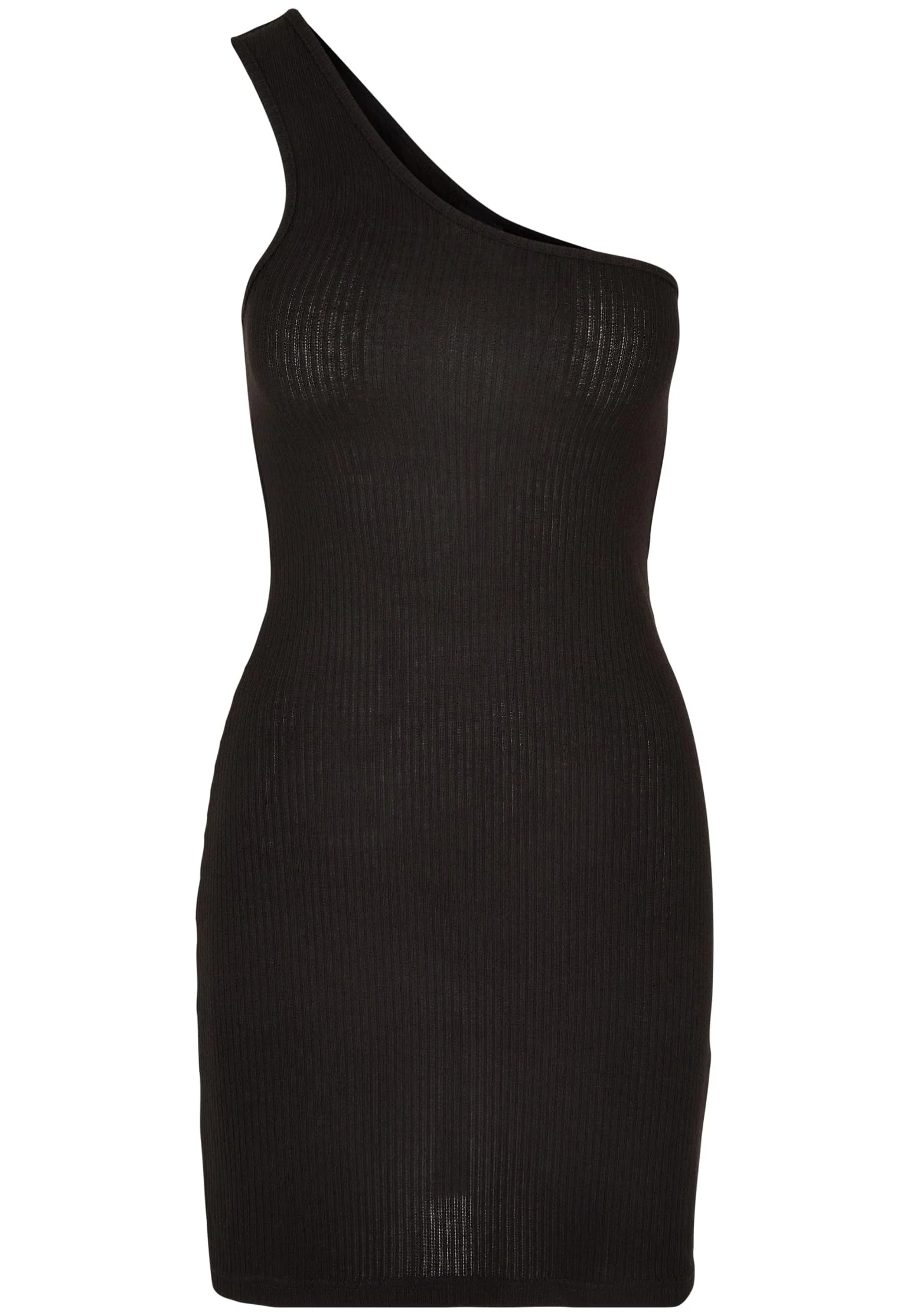 Urban Classics - Ladies Rib One Shoulder Black - Dress - Image 6