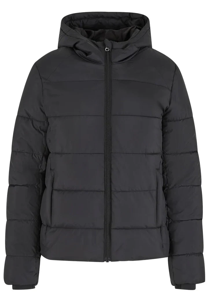 Urban Classics - Ladies Short Puffer With Hood Black - Jacket - Image 4
