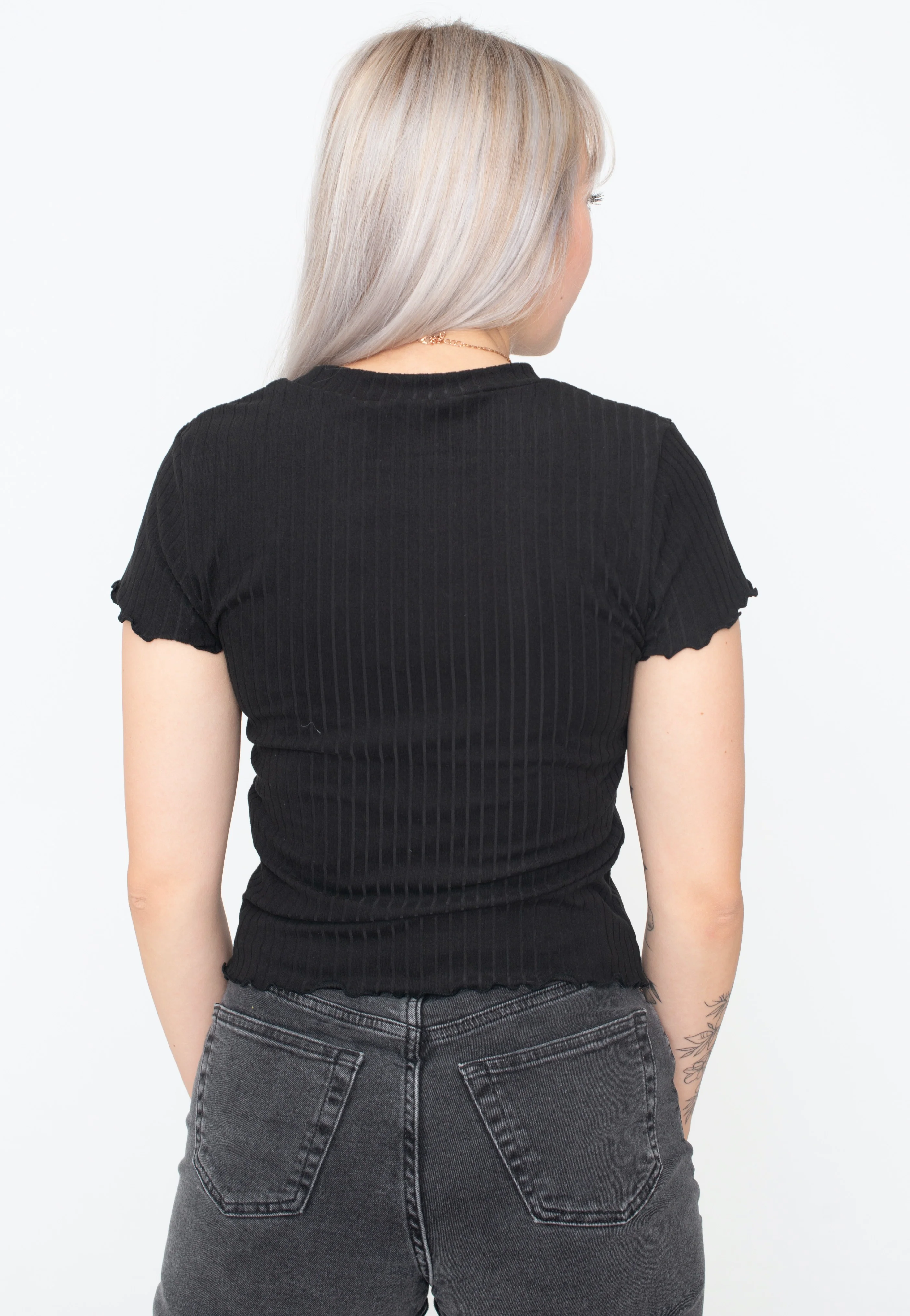 Urban Classics - Ladies Short Rib Black - T-Shirt - Image 3