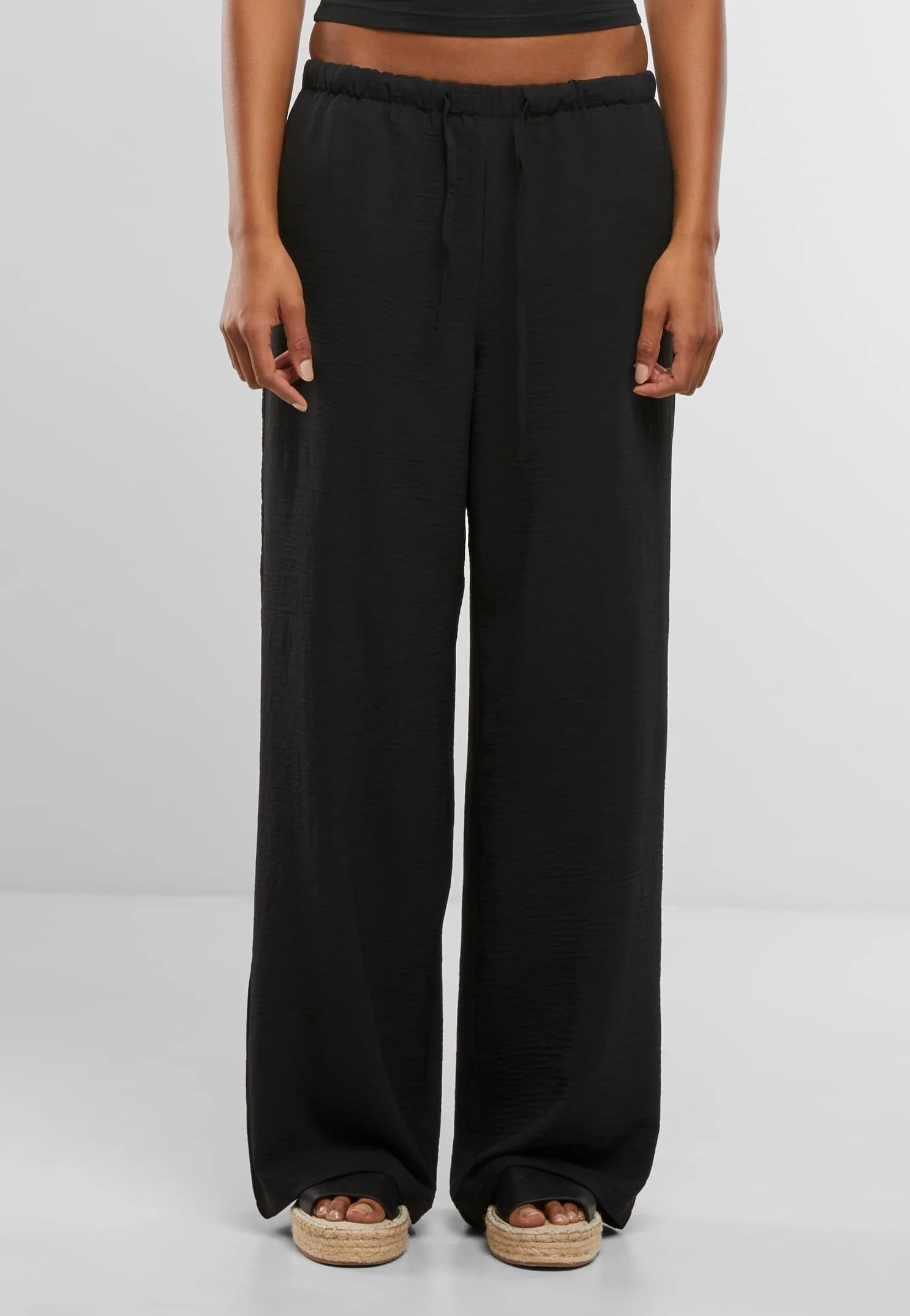 Urban Classics - Ladies Structured Wideleg Black - Pants - Image 3