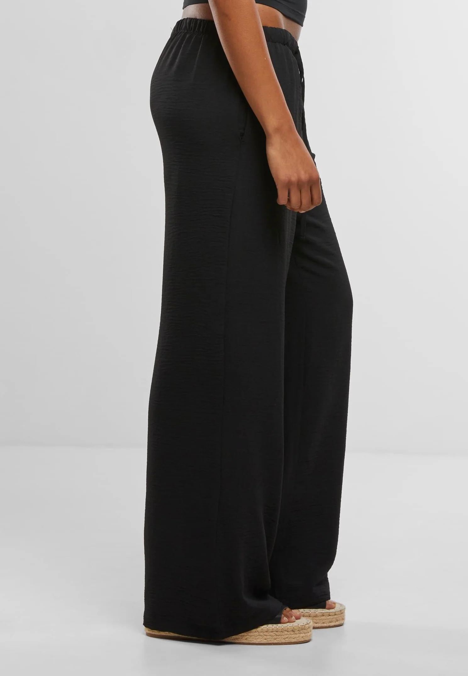 Urban Classics - Ladies Structured Wideleg Black - Pants - Image 6