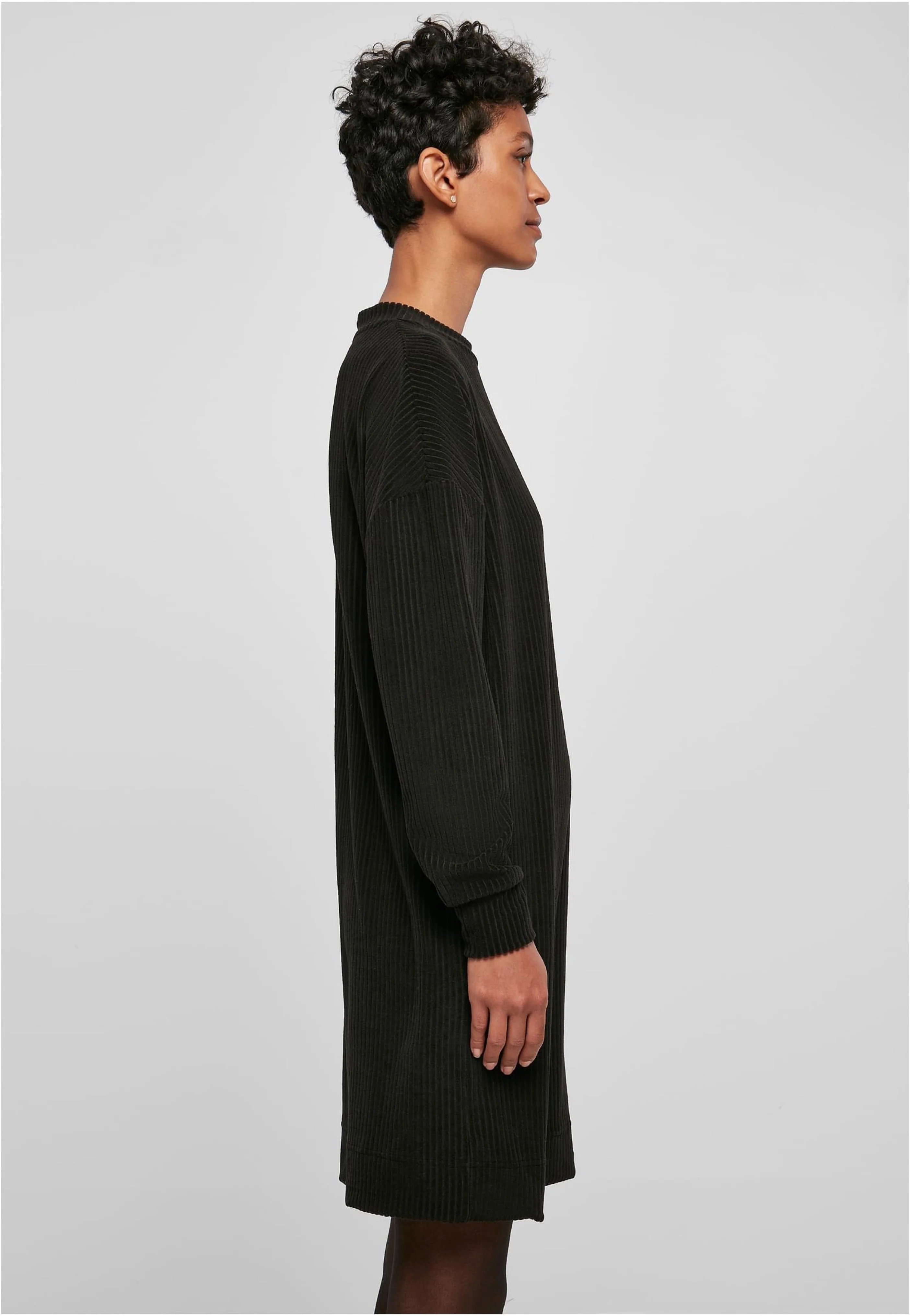 Urban Classics - Ladies Velvet Rib Crew Black - Dress - Image 4