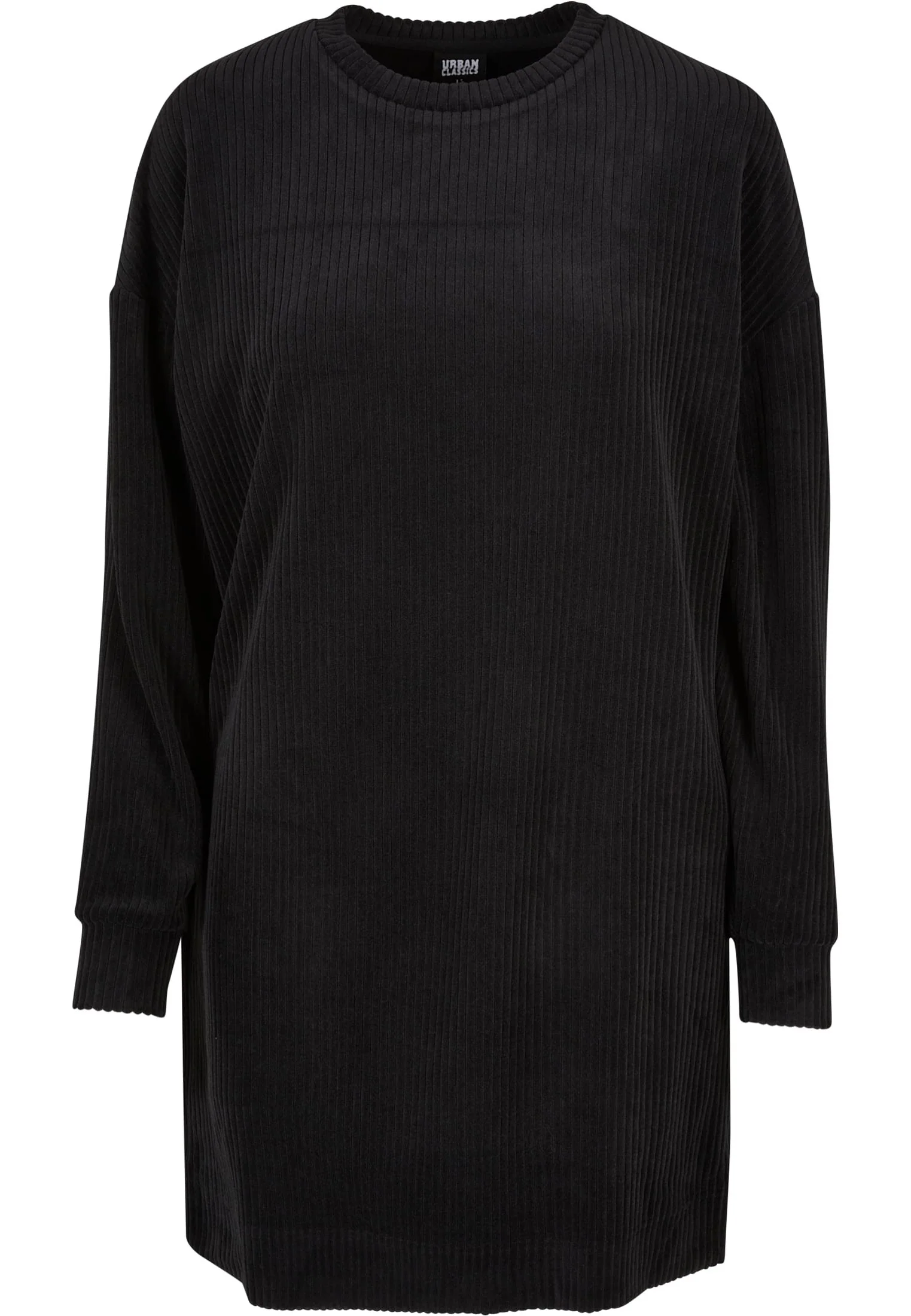 Urban Classics - Ladies Velvet Rib Crew Black - Dress - Image 6