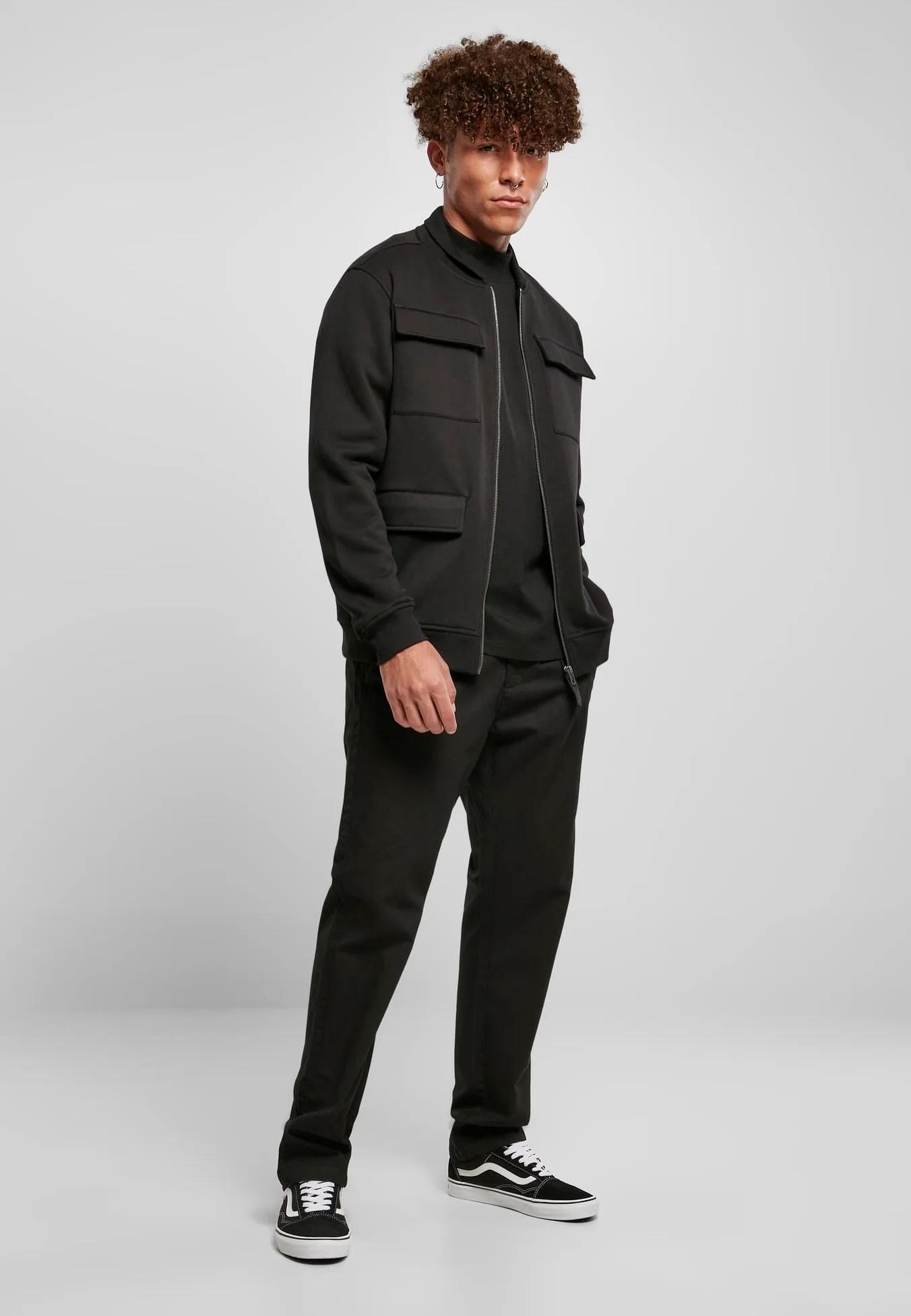 Urban Classics - M65 Sweat Bomber Black - Jacket - Image 3