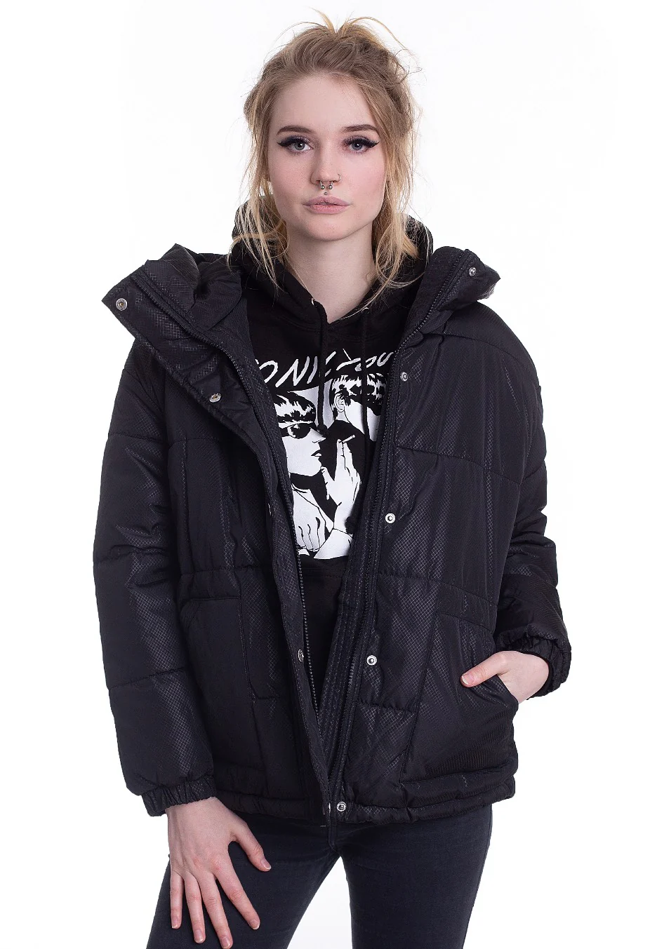 Urban Classics - Oversized Hooded Puffer Black - Jacket - Image 2