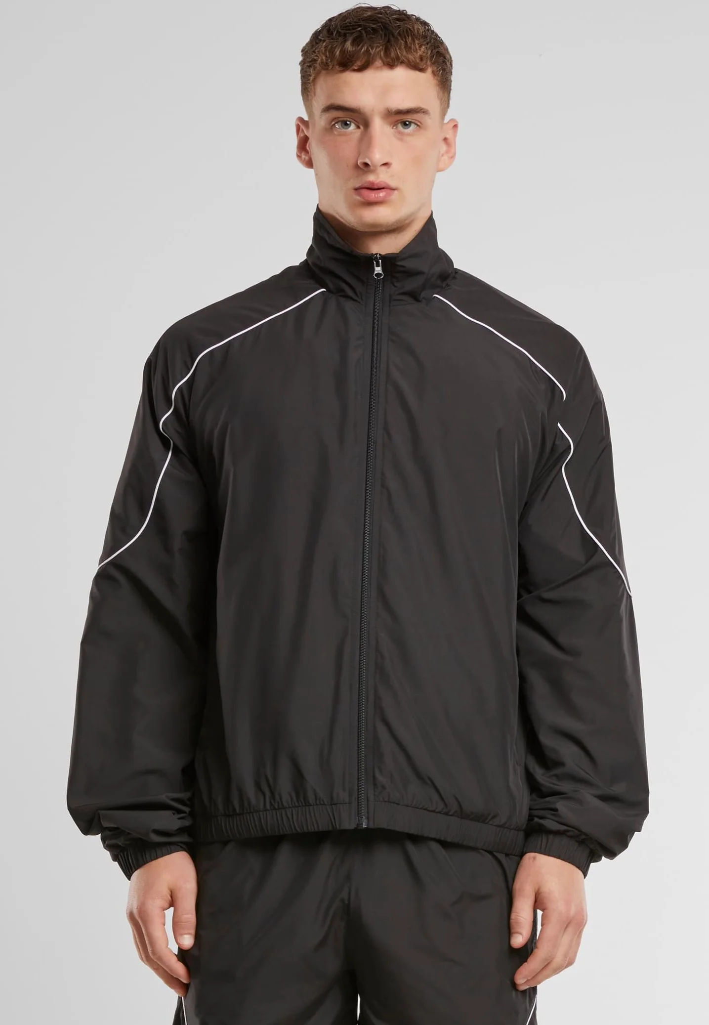Urban Classics - Piped Panel Black - Track Jacket - Image 4