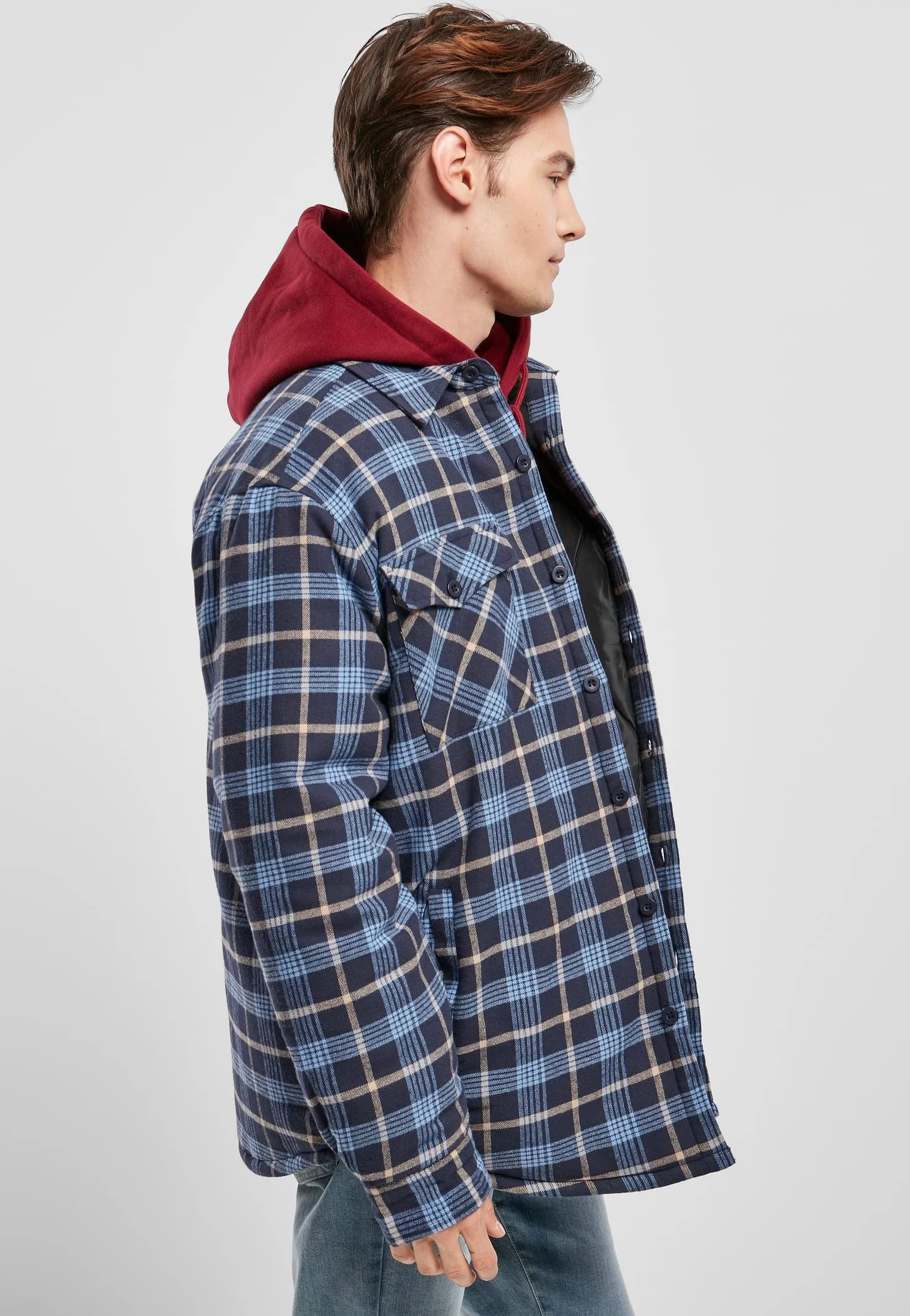 Urban Classics - Plaid Quilted Lightblue/Darkblue - Jacket - Image 5