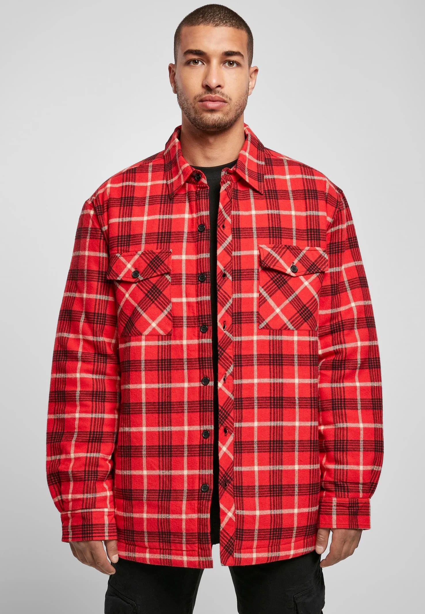 Urban Classics - Plaid Quilted Red/Black - Jacket - Image 4
