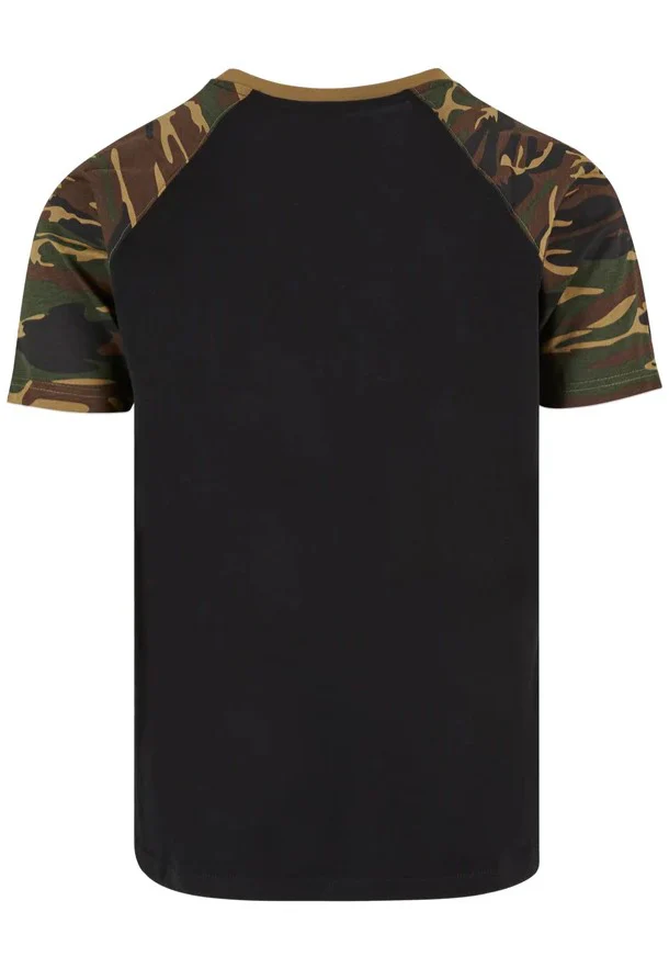 Urban Classics - Raglan Contrast Black/Woodcamo - T-Shirt - Image 6