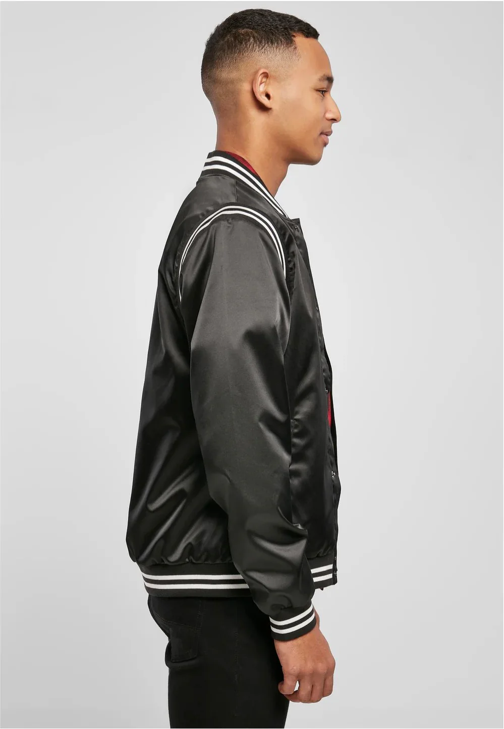 Urban Classics - Satin College Black - College Jacket - Image 4