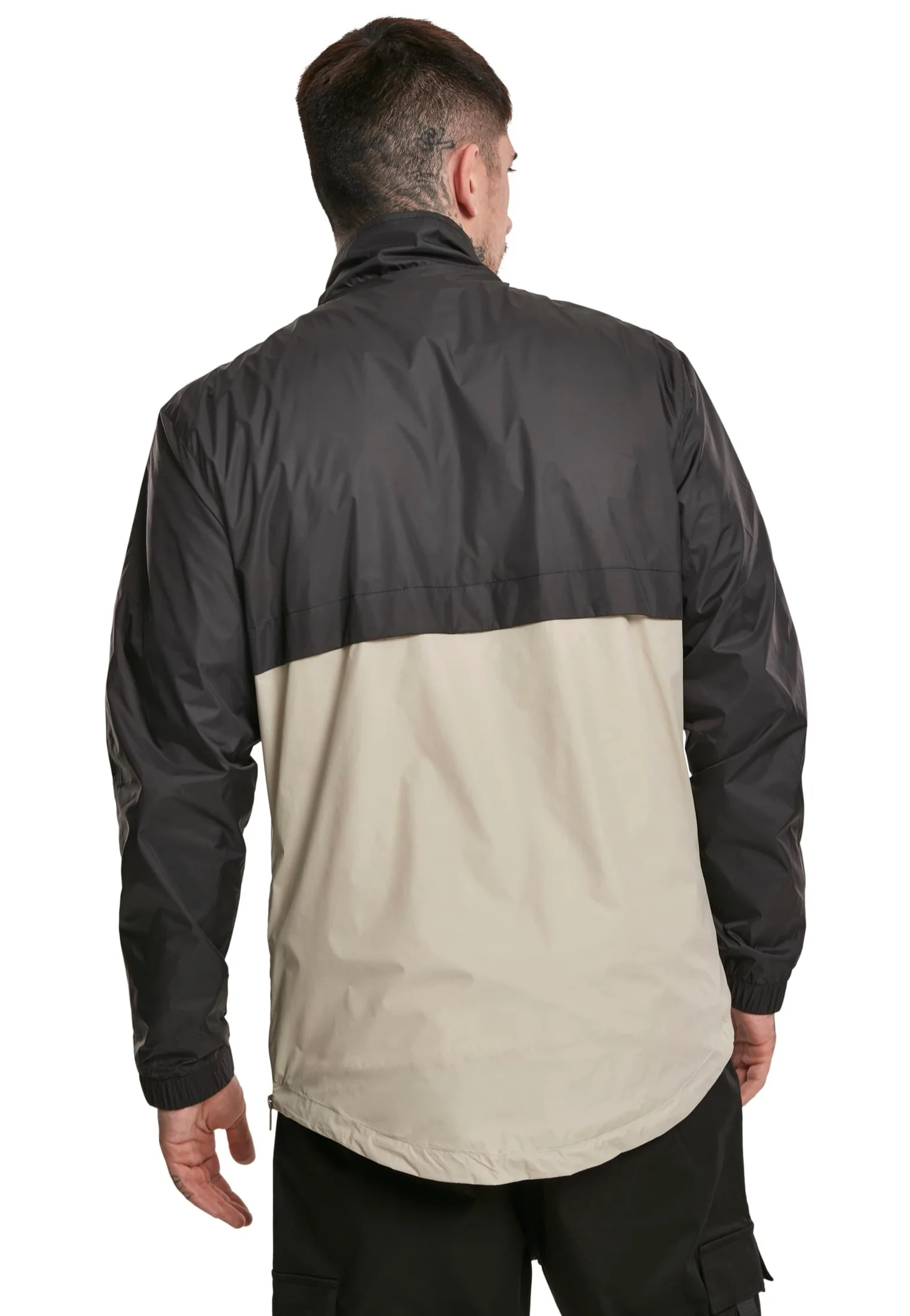 Urban Classics - Stand Up Collar Pull Over Black/Concrete - Windbreaker - Image 4