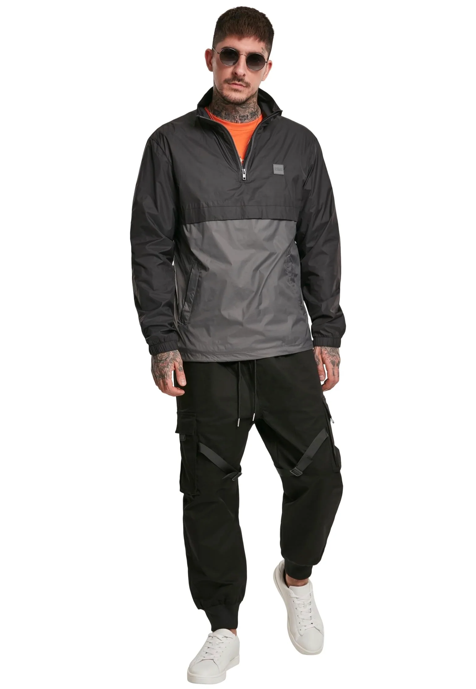 Urban Classics - Stand Up Collar Pull Over Black/Darkshadow - Windbreaker