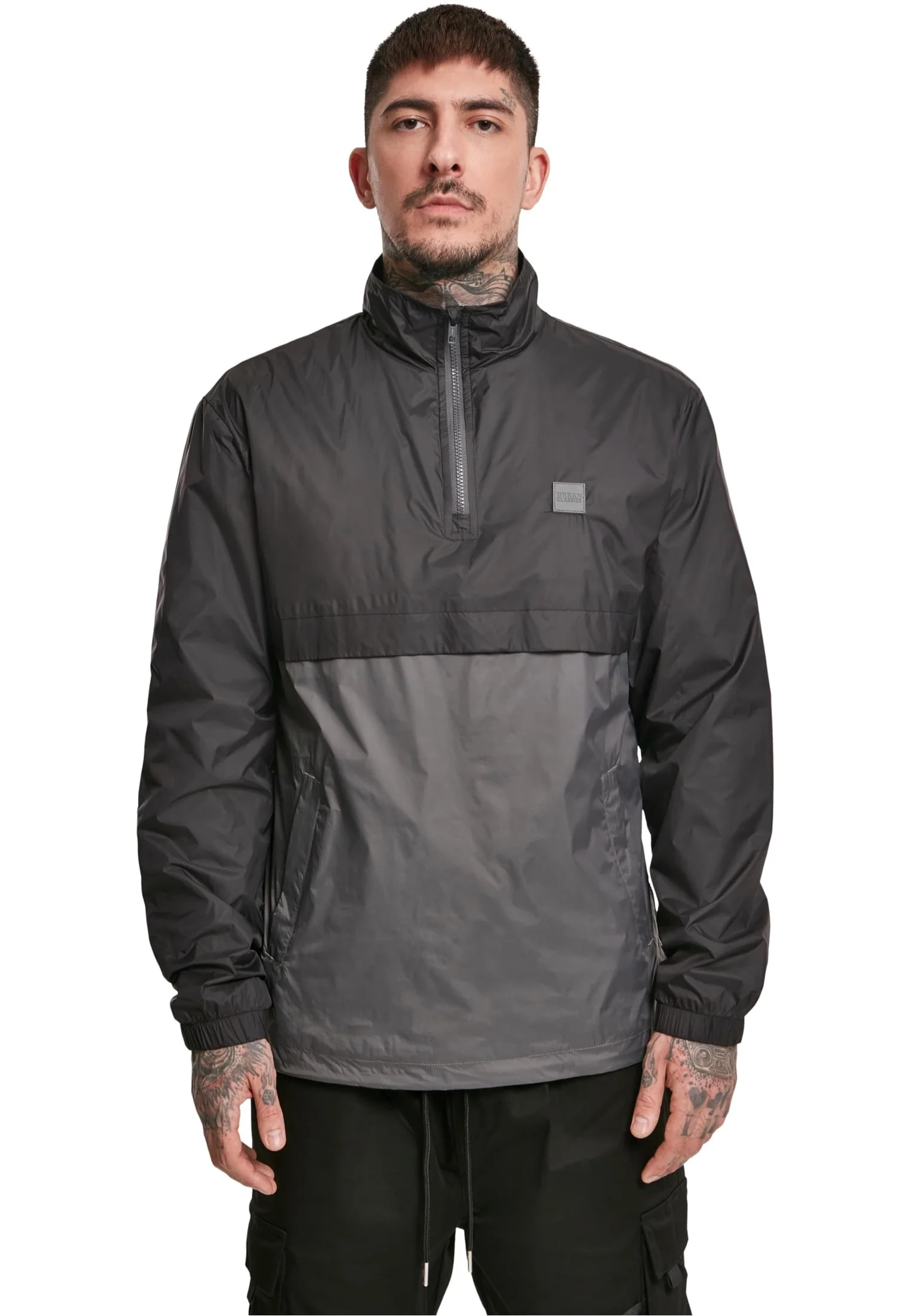 Urban Classics - Stand Up Collar Pull Over Black/Darkshadow - Windbreaker - Image 2