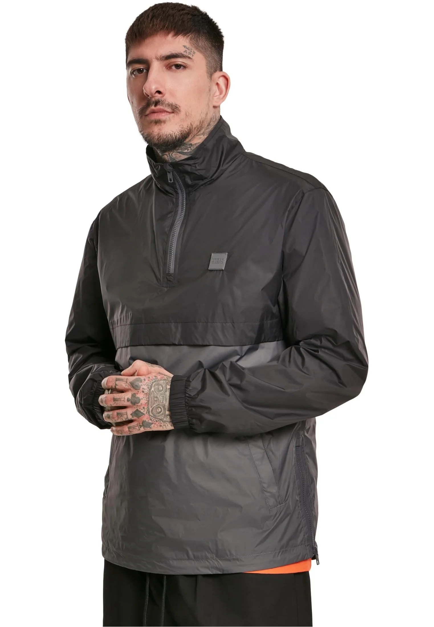 Urban Classics - Stand Up Collar Pull Over Black/Darkshadow - Windbreaker - Image 4