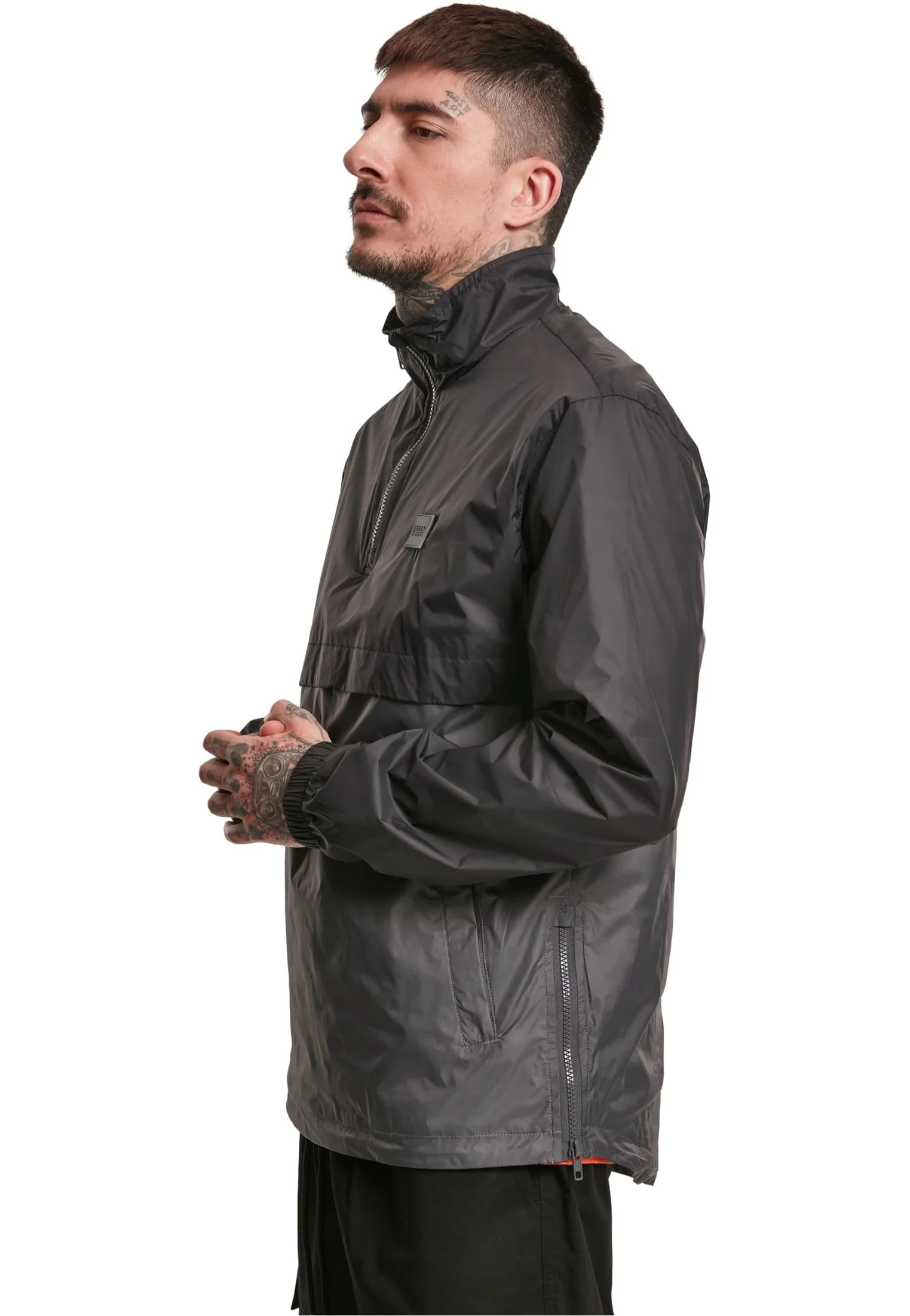 Urban Classics - Stand Up Collar Pull Over Black/Darkshadow - Windbreaker - Image 5