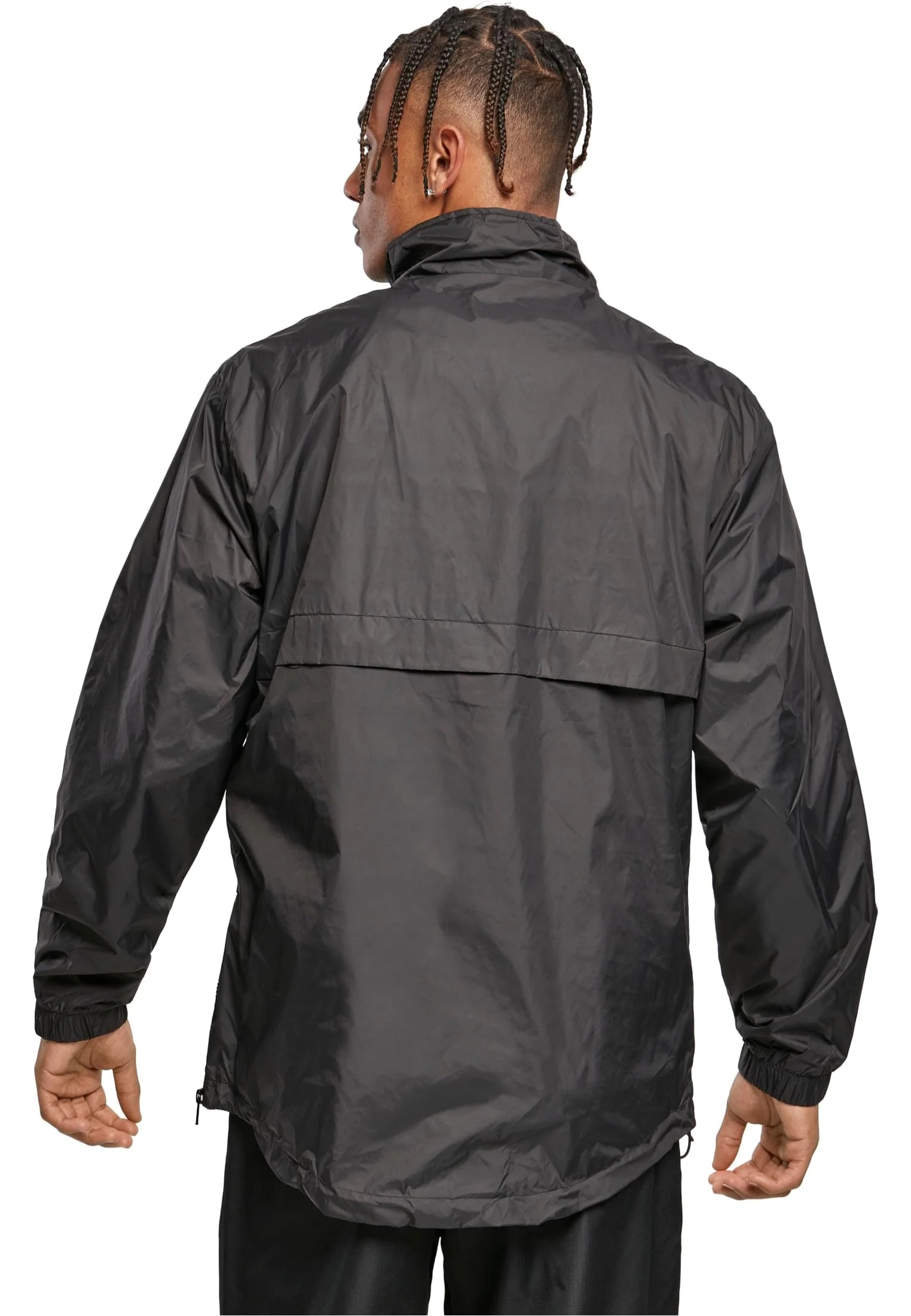 Urban Classics - Stand Up Collar Pull Over Black - Jacket - Image 2