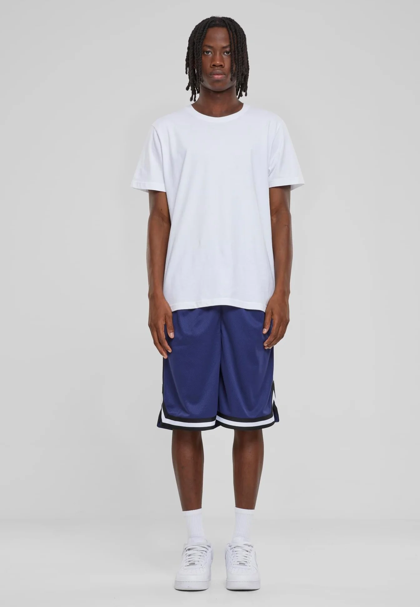 Urban Classics - Stripes Mesh Darkblue/Black/White - Shorts - Image 5
