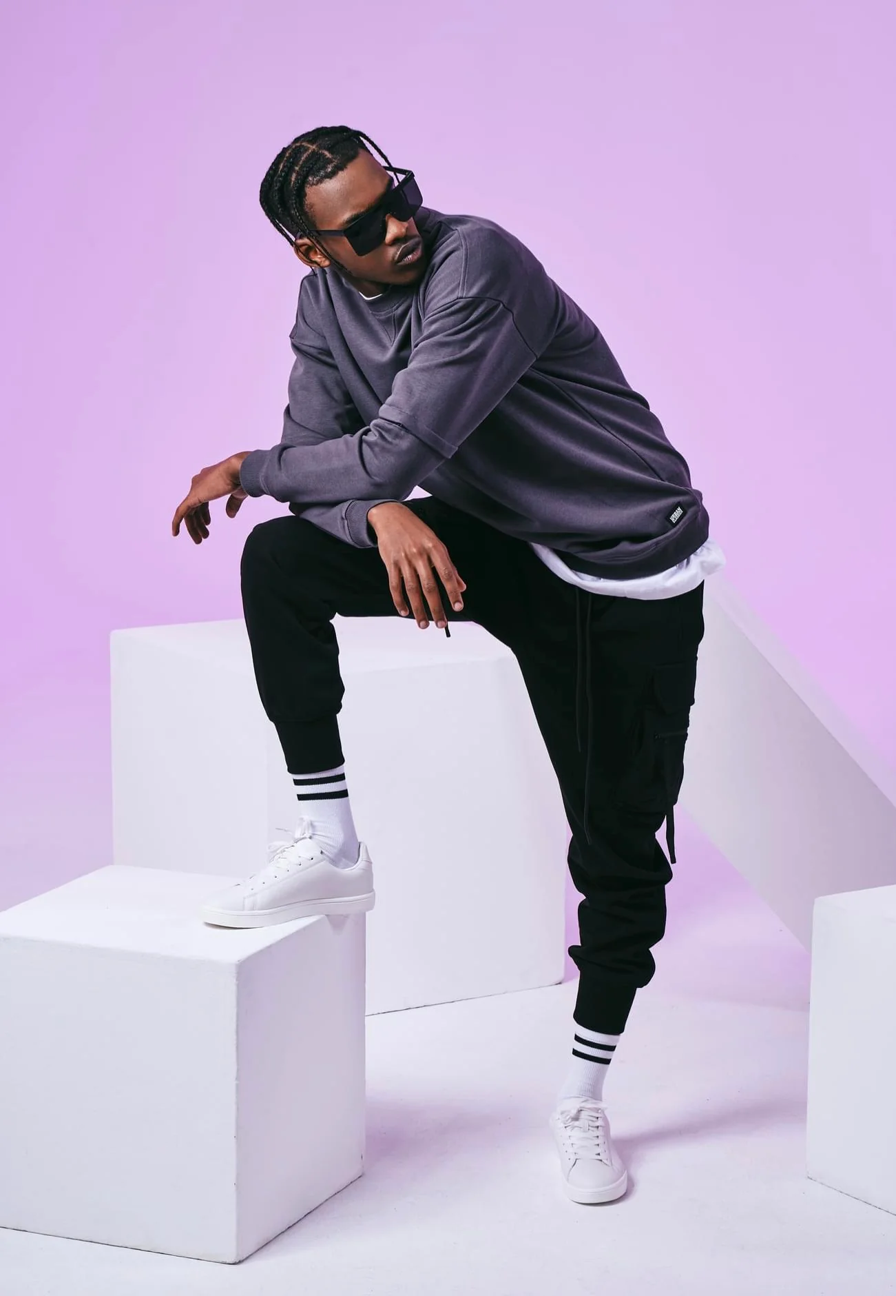 Urban Classics - Zip Away Oversized Terry Crew Darkshadow - Sweater - Image 2