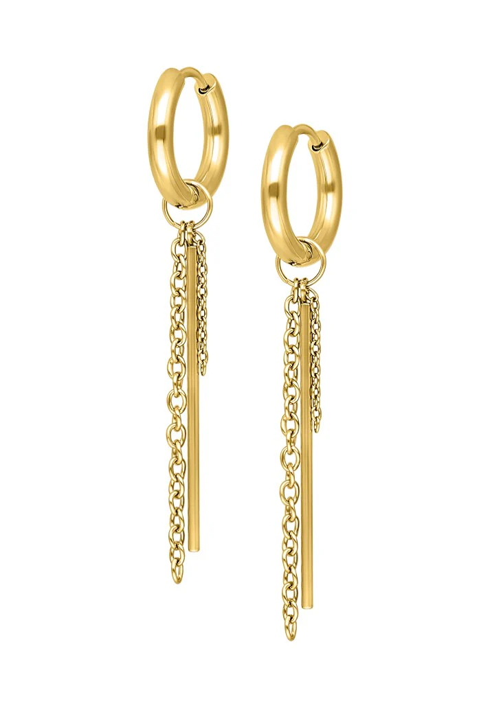 Wildcat - Little Bar Chain Gold - Earrings - Image 5
