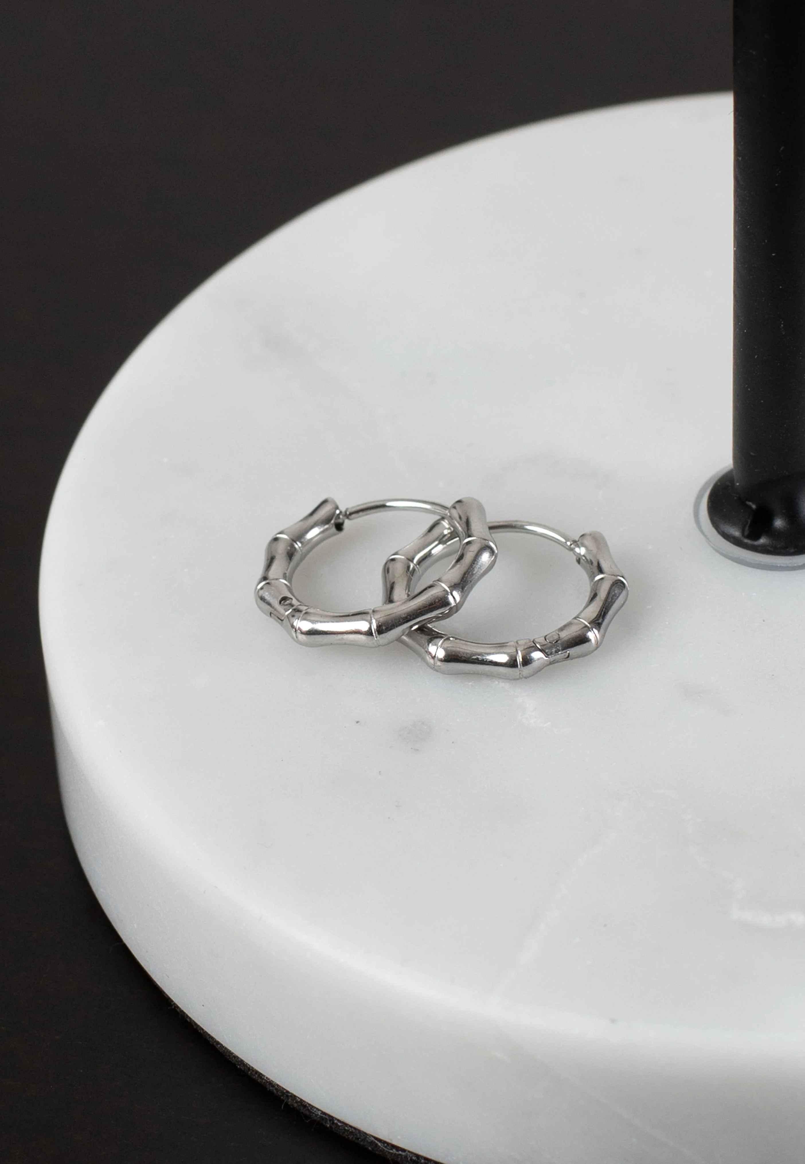 Wildcat - Little Basic Bamboo Hoops Pairs 10 mm Silver - Earrings