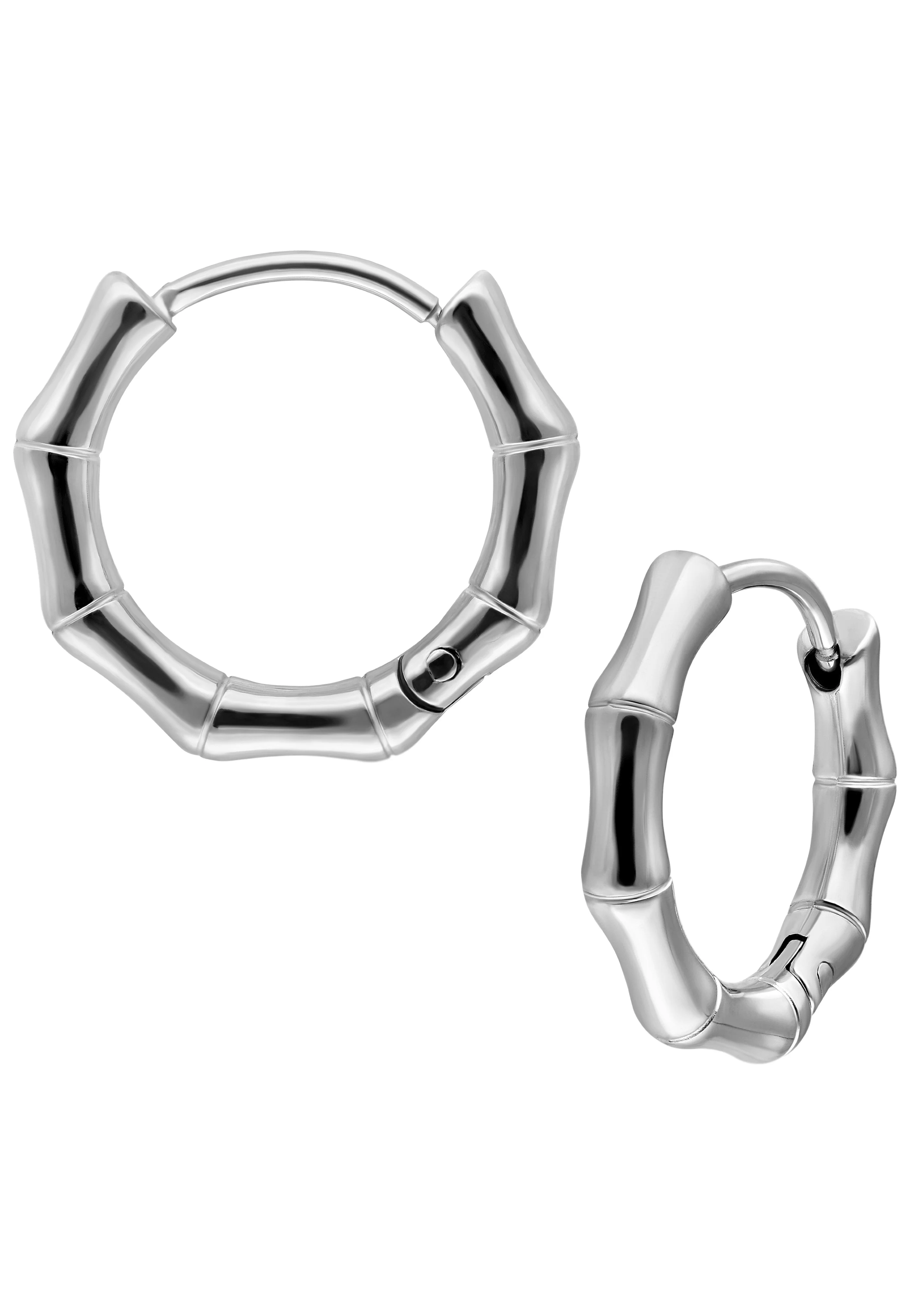 Wildcat - Little Basic Bamboo Hoops Pairs 10 mm Silver - Earrings - Image 5