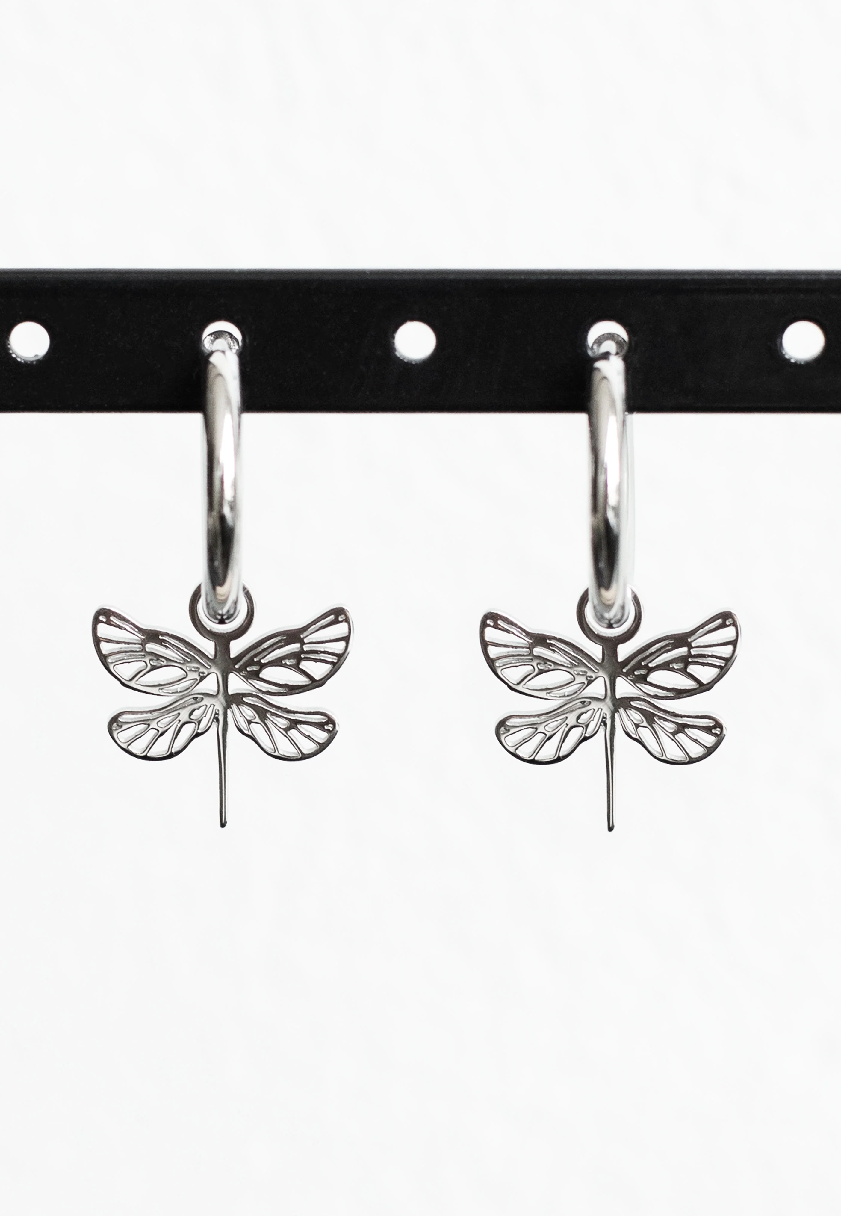 Wildcat - Little Dragonfly Hoops (Pair) Silver - Earrings - Image 2