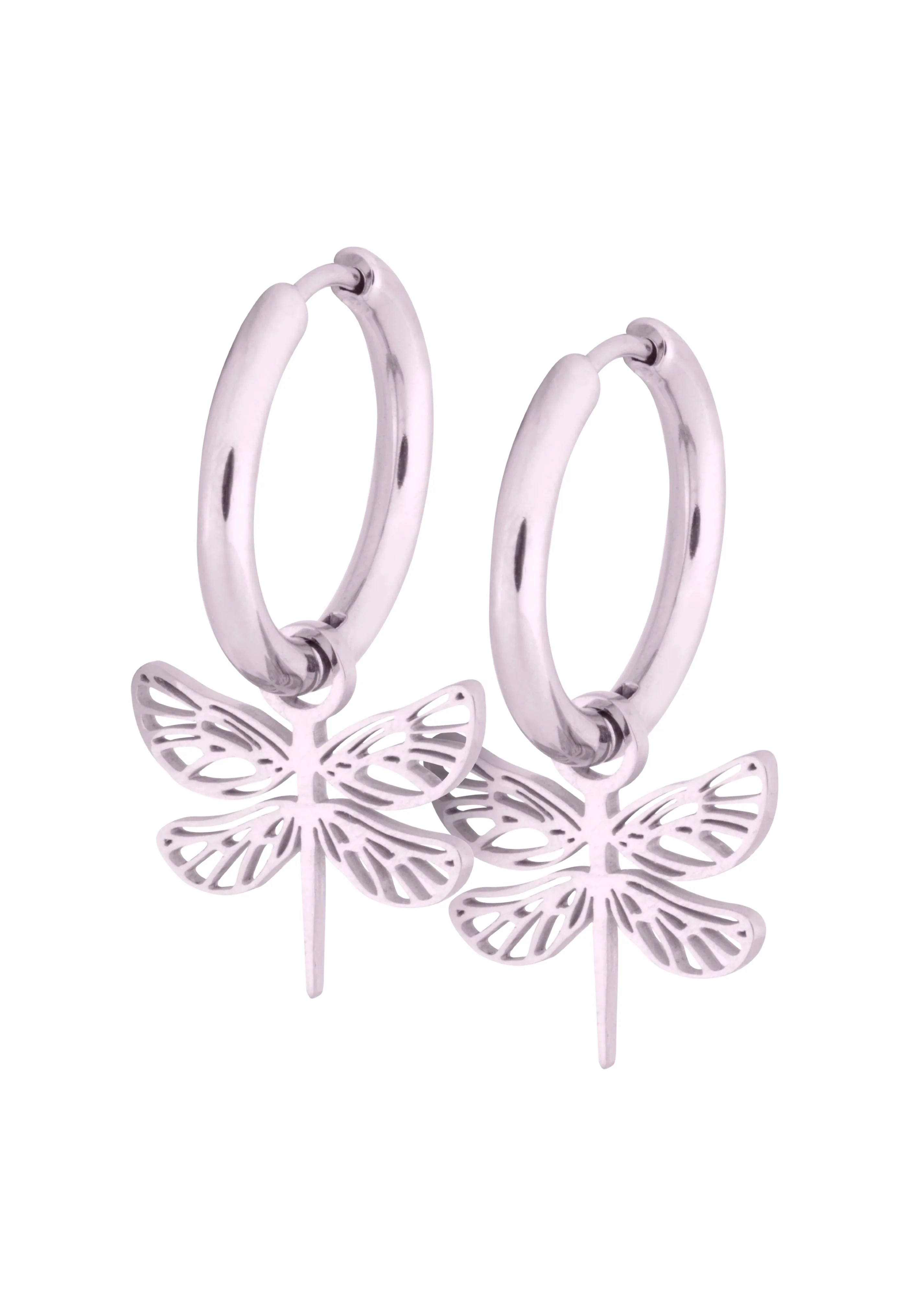 Wildcat - Little Dragonfly Hoops (Pair) Silver - Earrings - Image 4