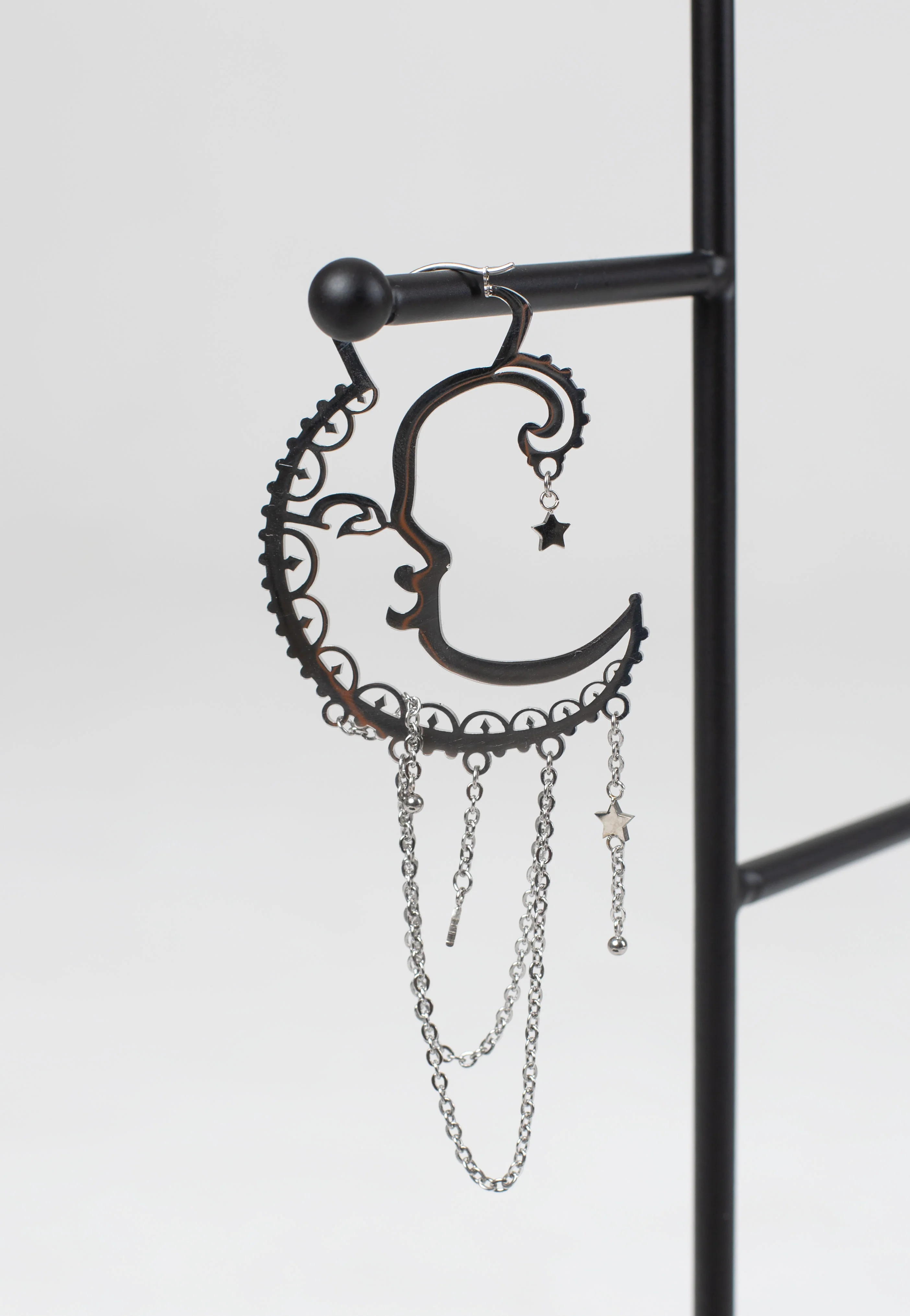 Wildcat - Oldschool Sun Moon Silver - Earrings - Image 4
