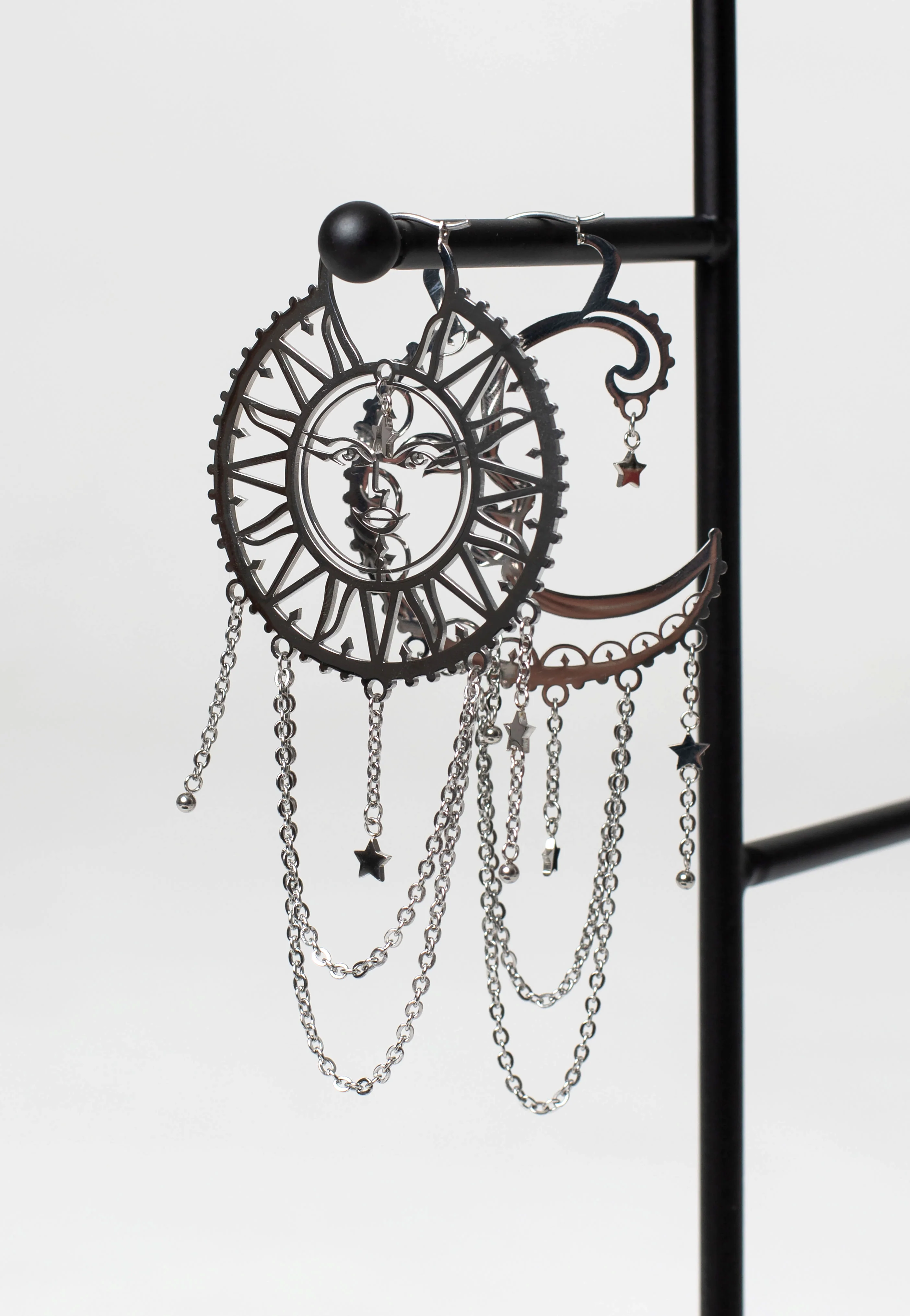 Wildcat - Oldschool Sun Moon Silver - Earrings - Image 5